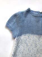 Handmade Lightblue dotted wool dress 3y