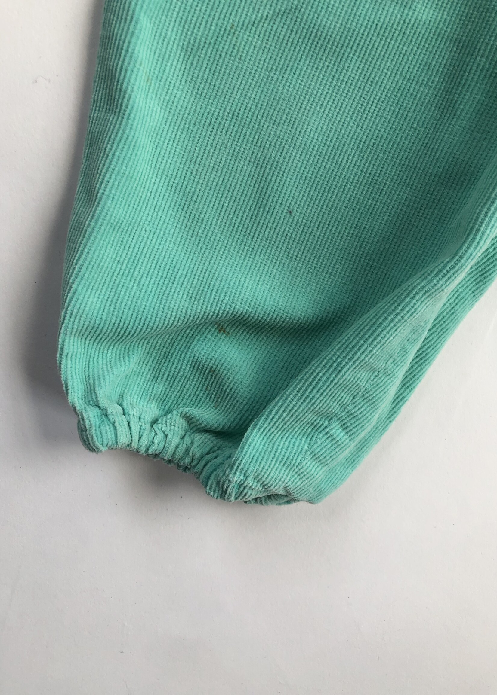 Handmade by Astrid Turquoise Swan dungarees 9-12m