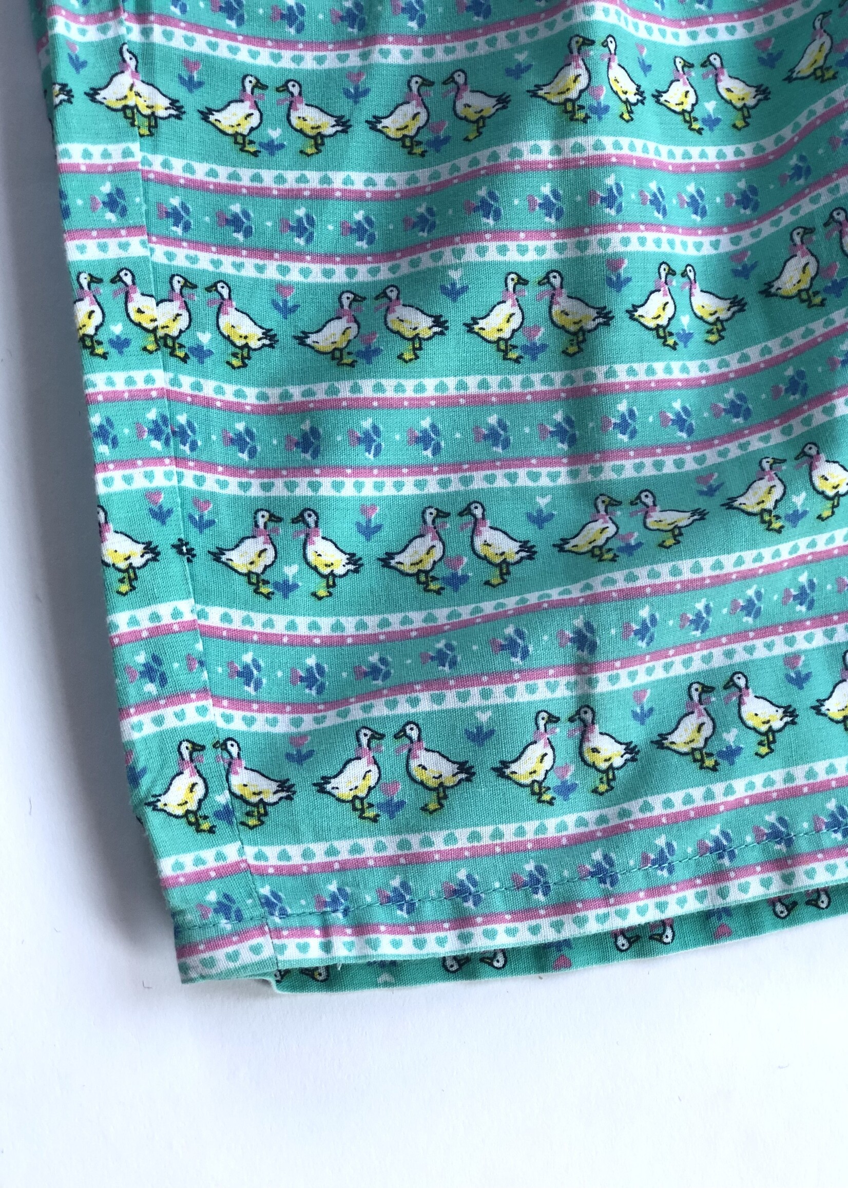 Handmade by Astrid Turquoise Ducks short 5-6y