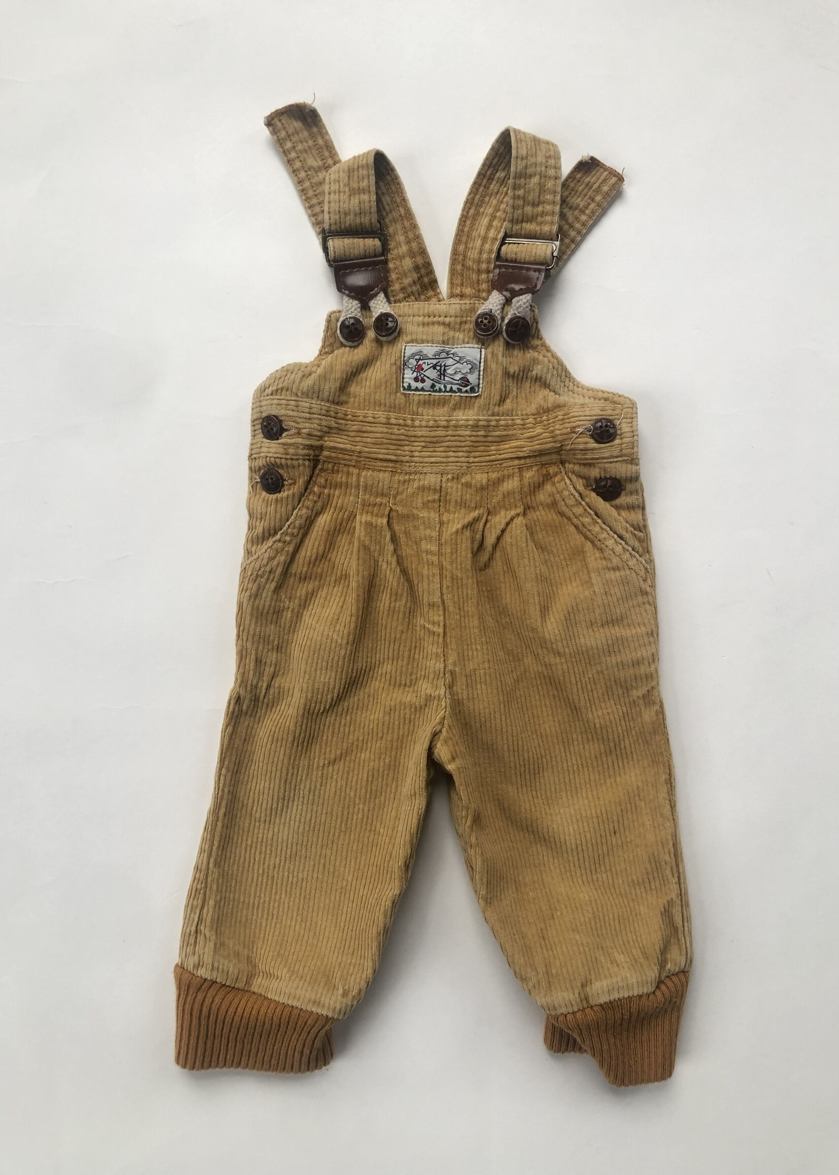 Vintage Camel velvet dungarees 9m