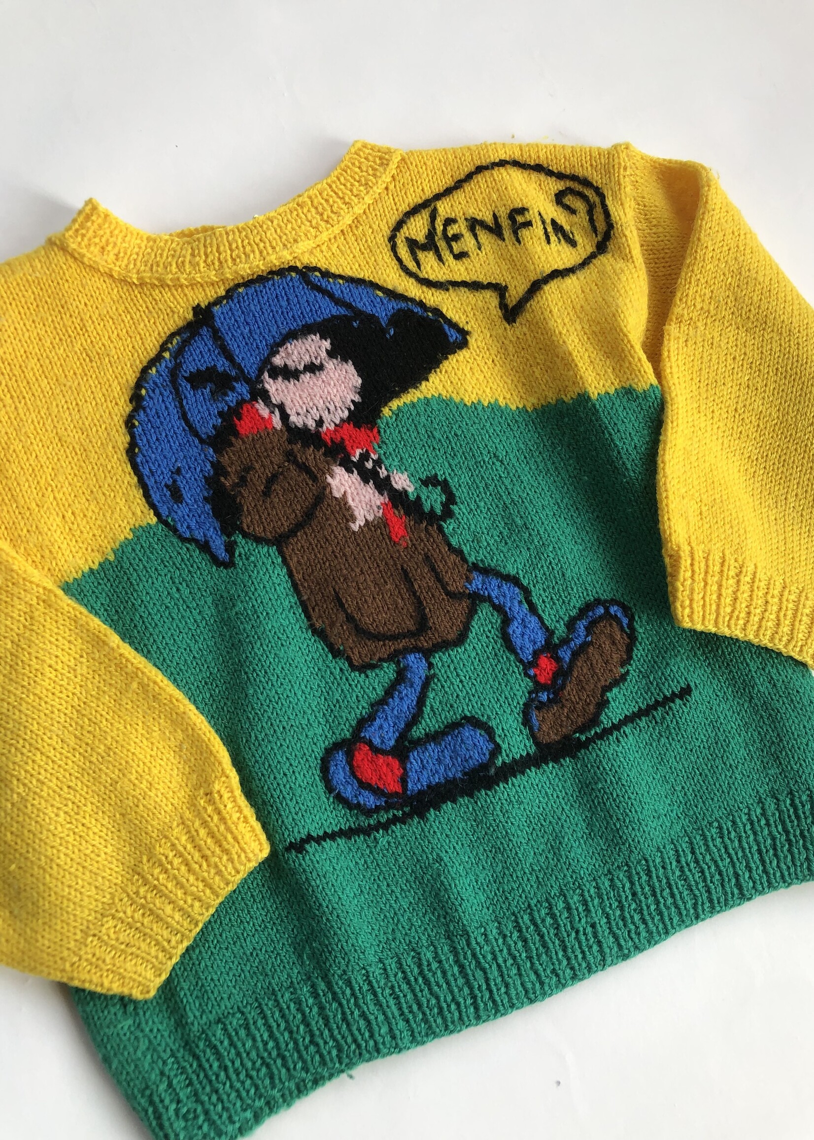 Handmade Gaston Lagaffe sweater 5-6y