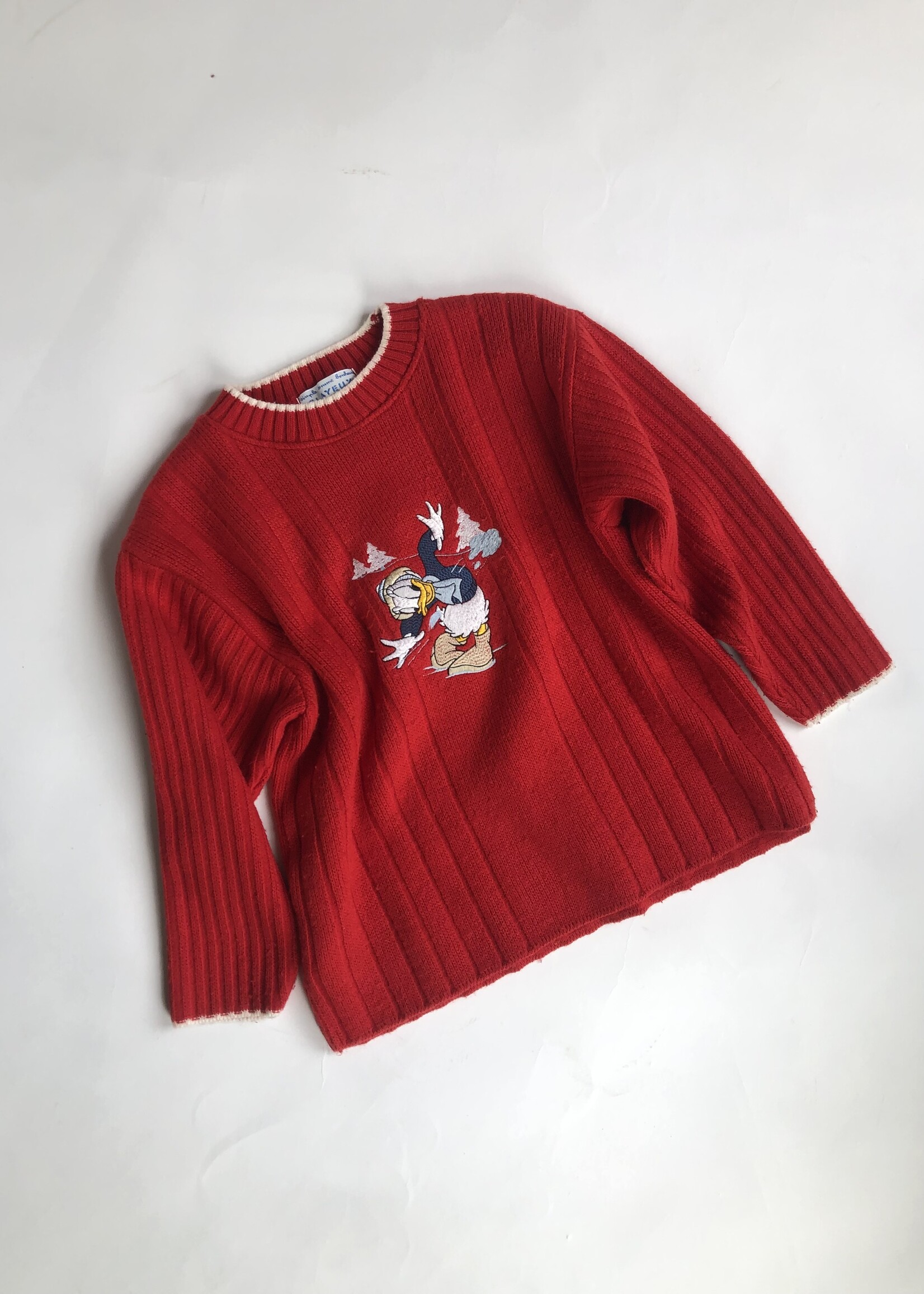 Vintage Red knitted Donald Sweater 9y