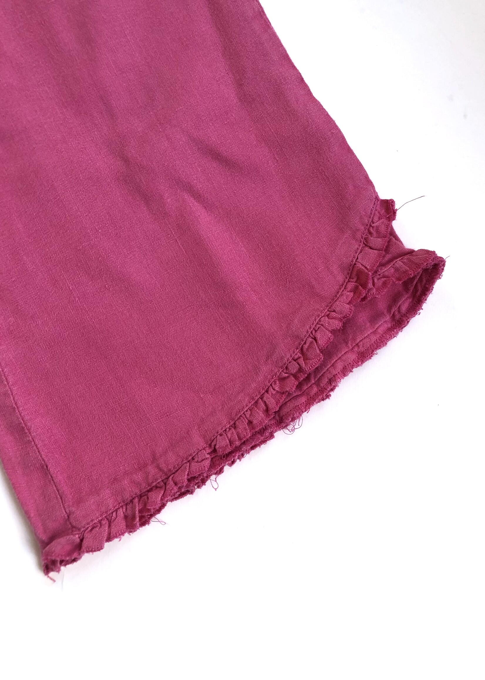 Bengh per Principesse Fuchsia pink linen flared ruffled pants 8-9y