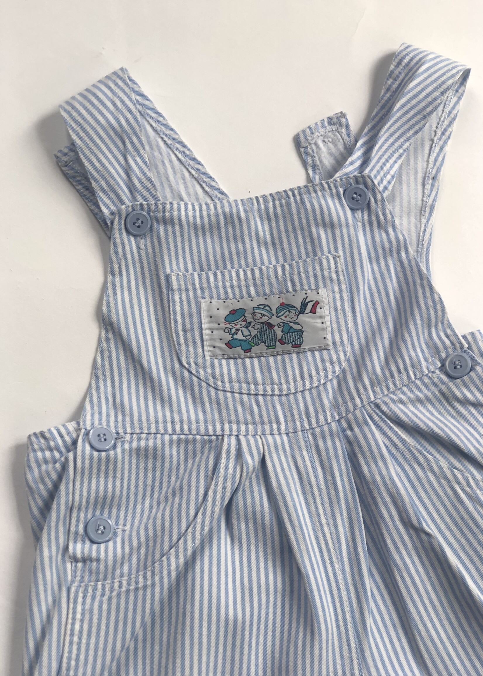 Vintage Light blue striped sailor dungarees 18m