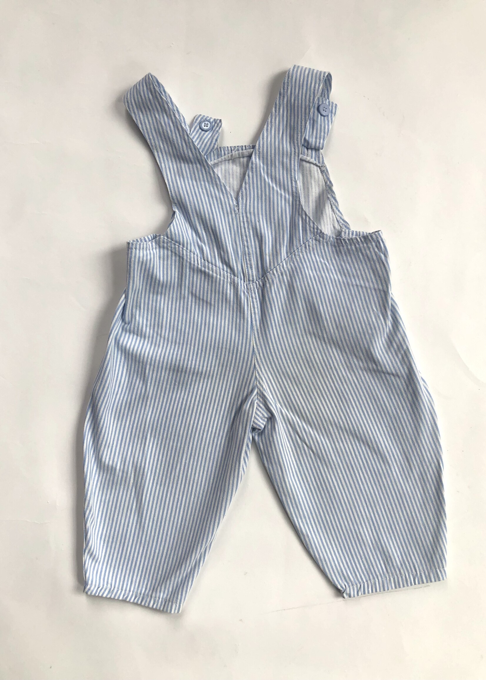 Vintage Light blue striped sailor dungarees 18m