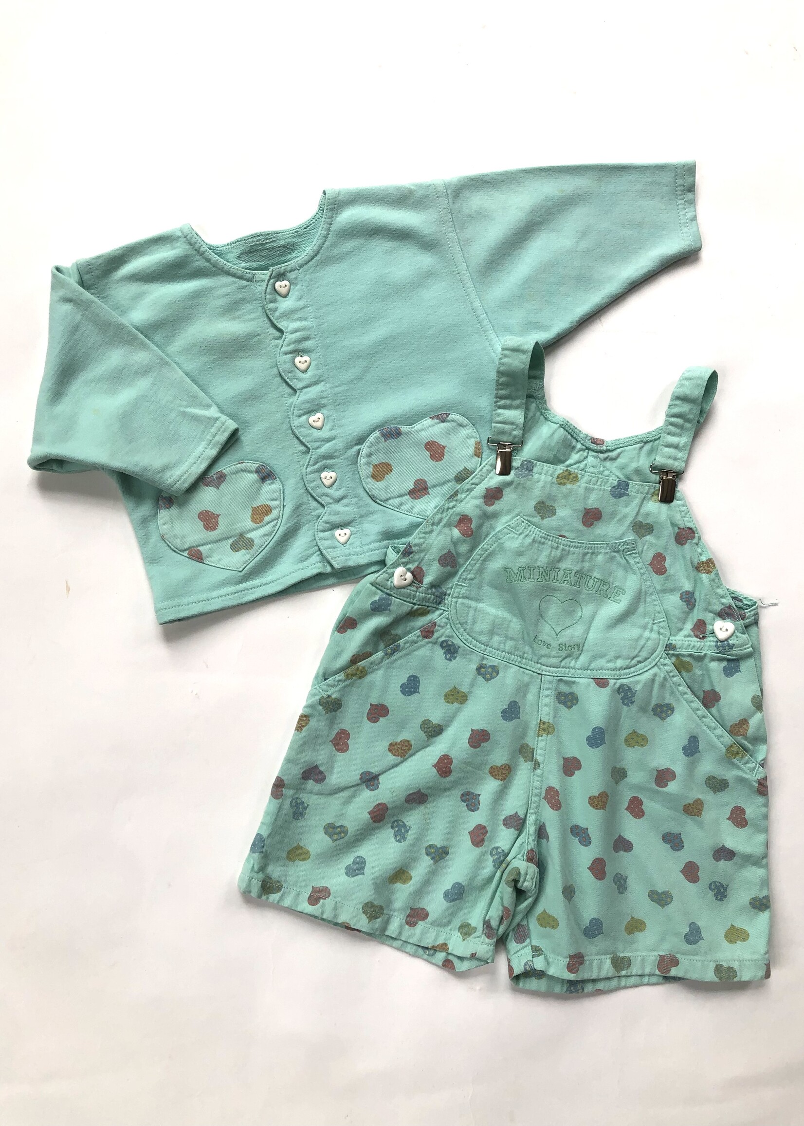 Vintage Turquoise hearted Love Story two piece 18-24m