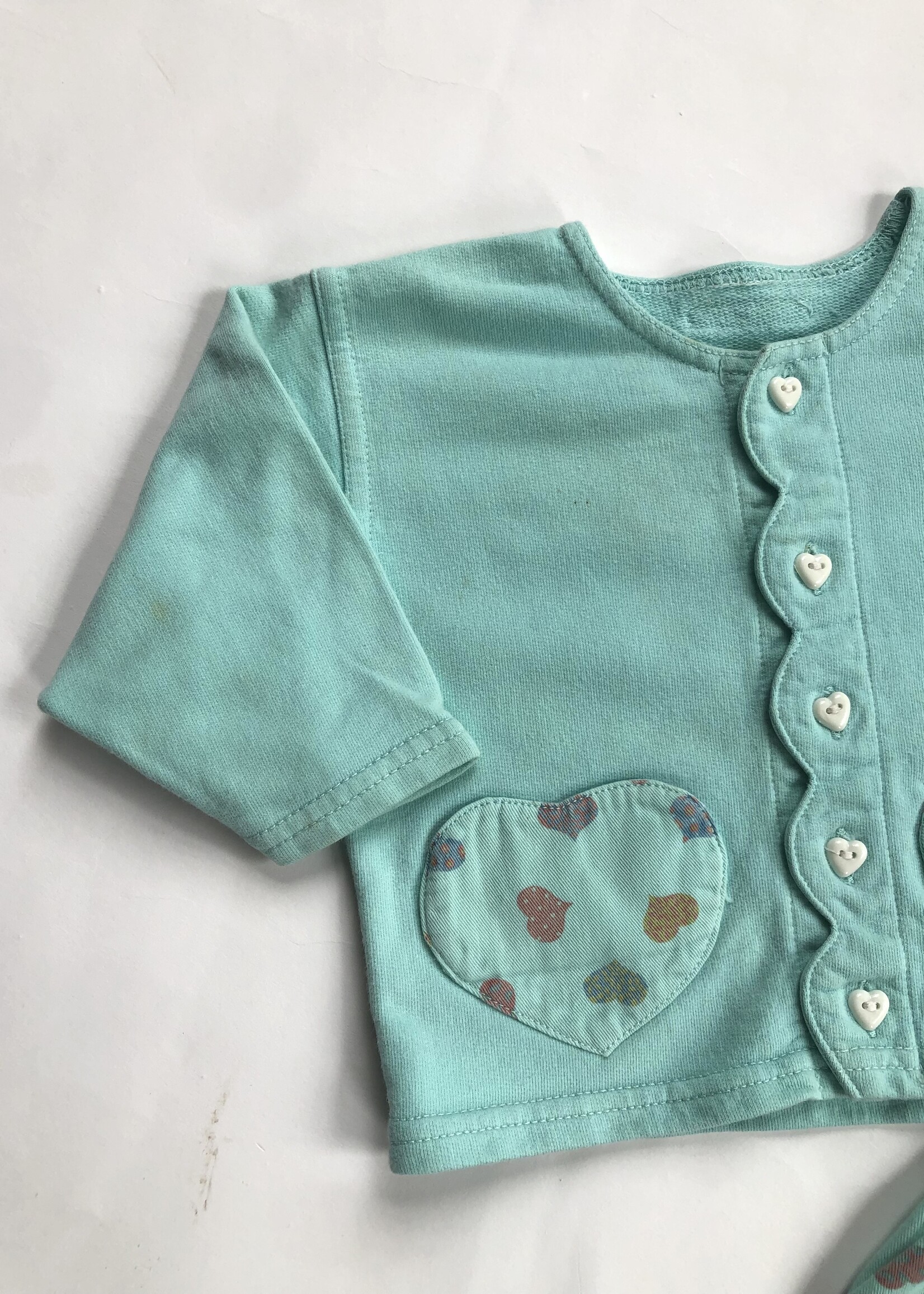 Vintage Turquoise hearted Love Story two piece 18-24m