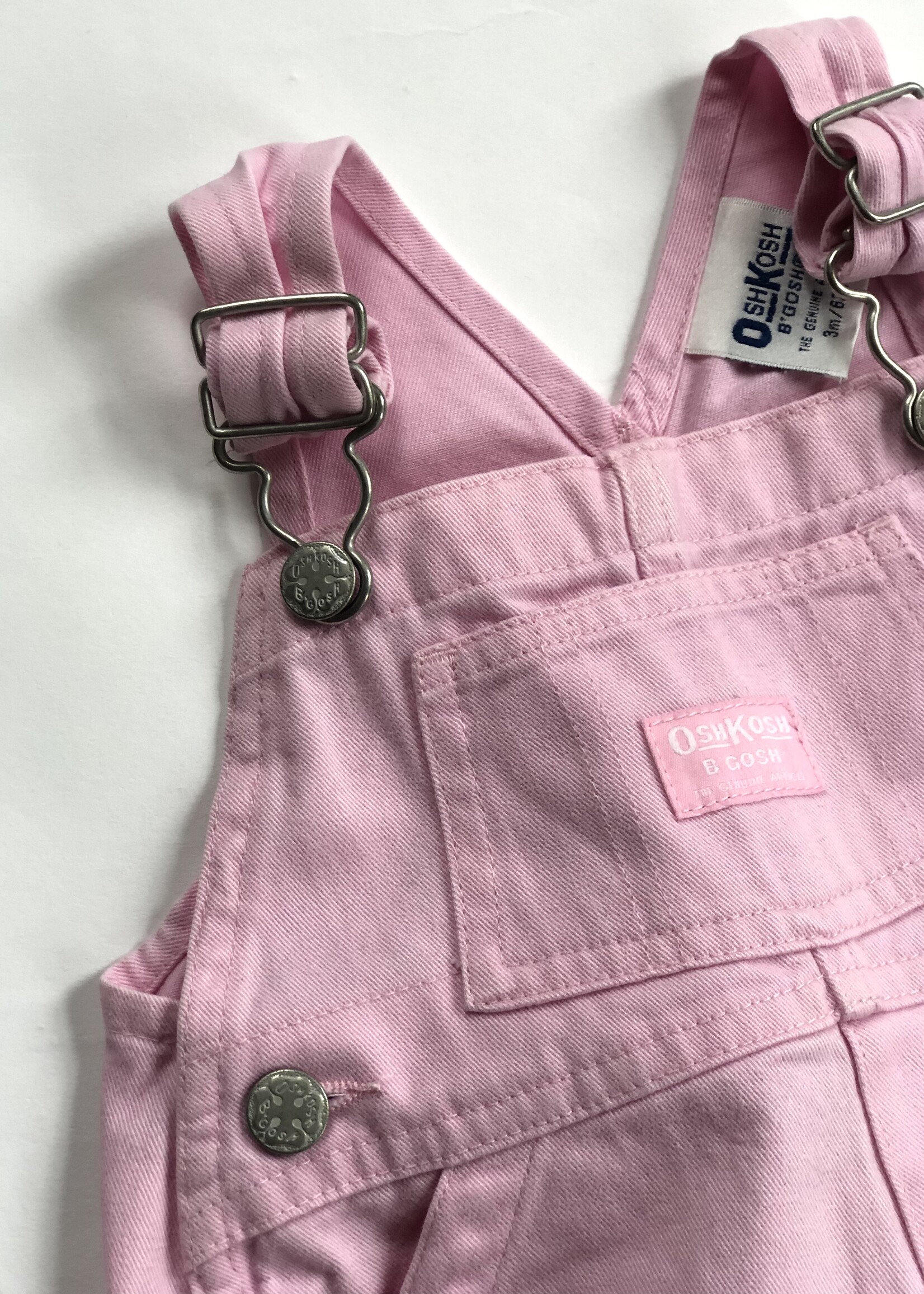 OshKosh Pink denim shortall 3m