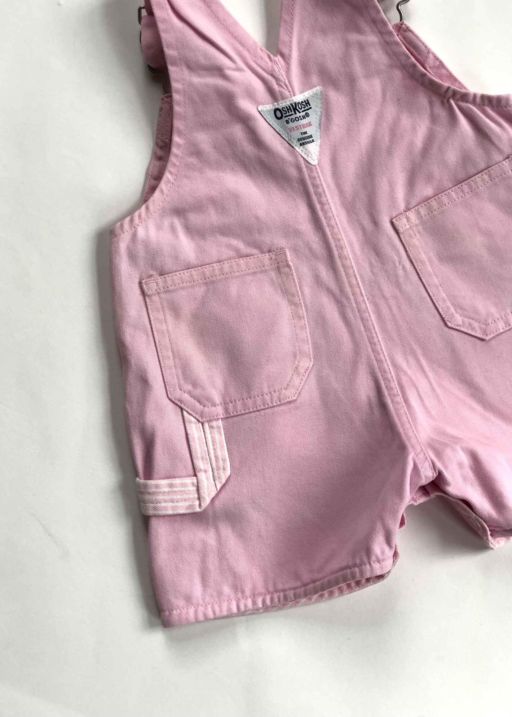 OshKosh Pink denim shortall 3m