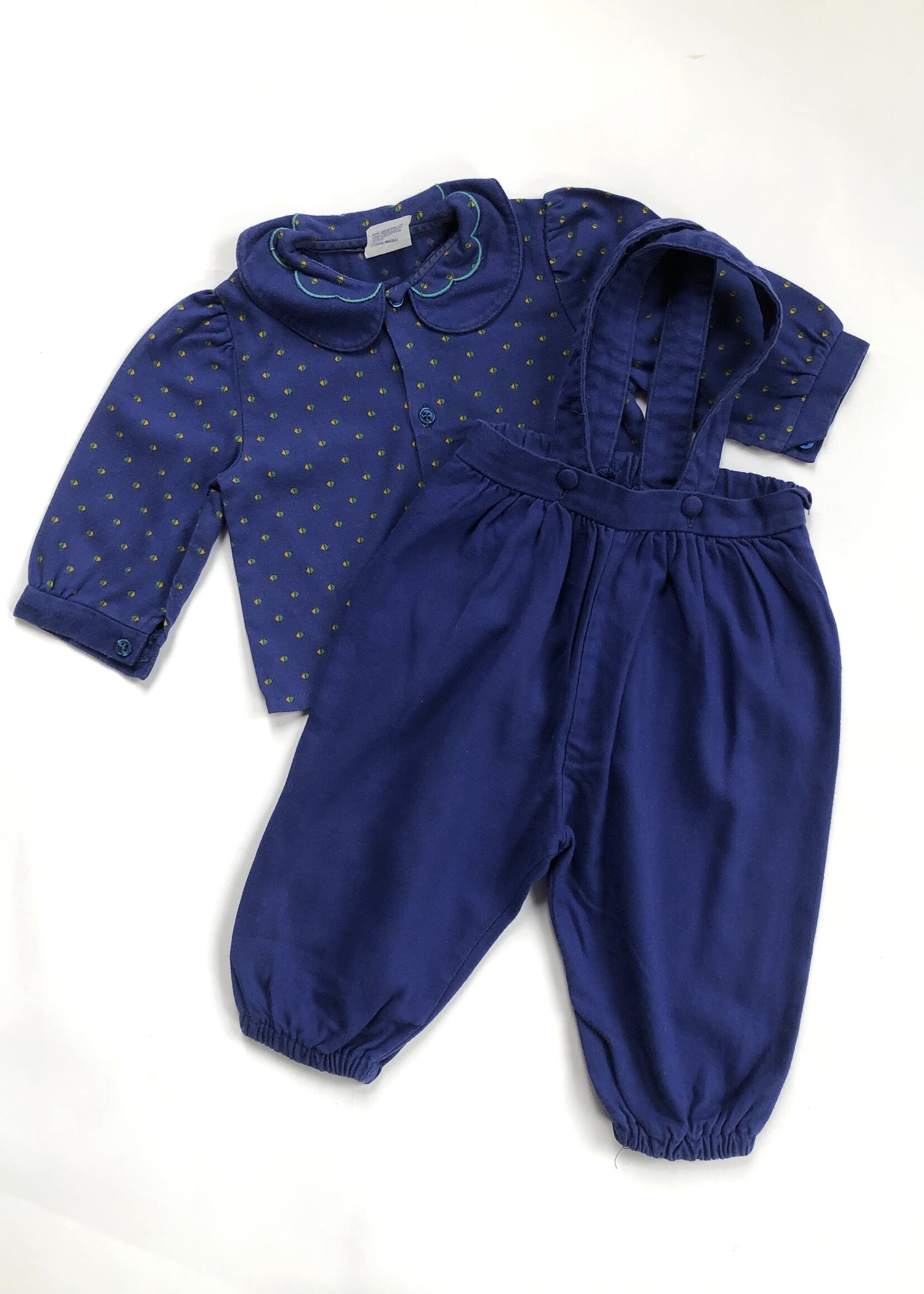 Vintage Blue puffy two piece 3-6m