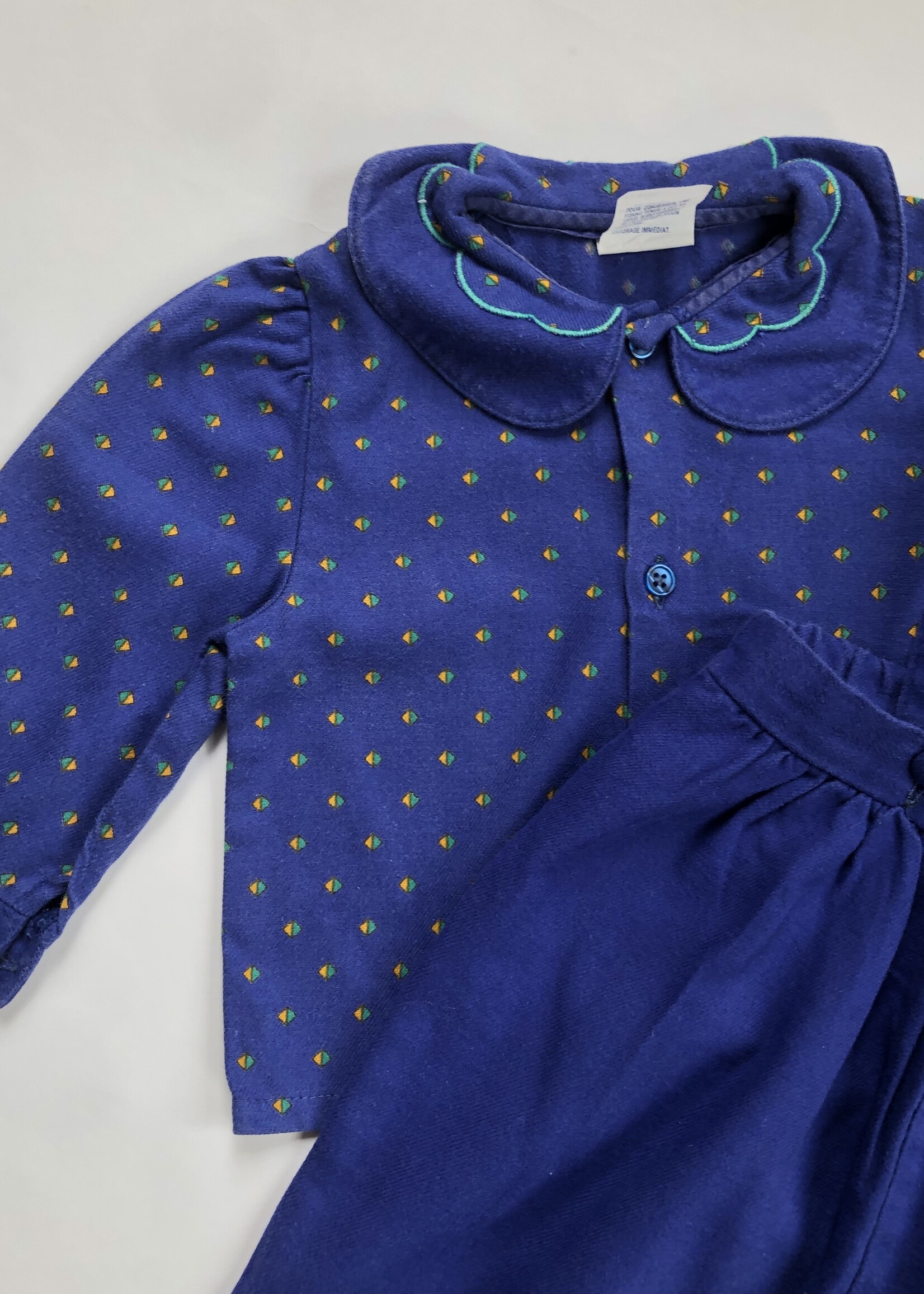 Vintage Blue puffy two piece 3-6m