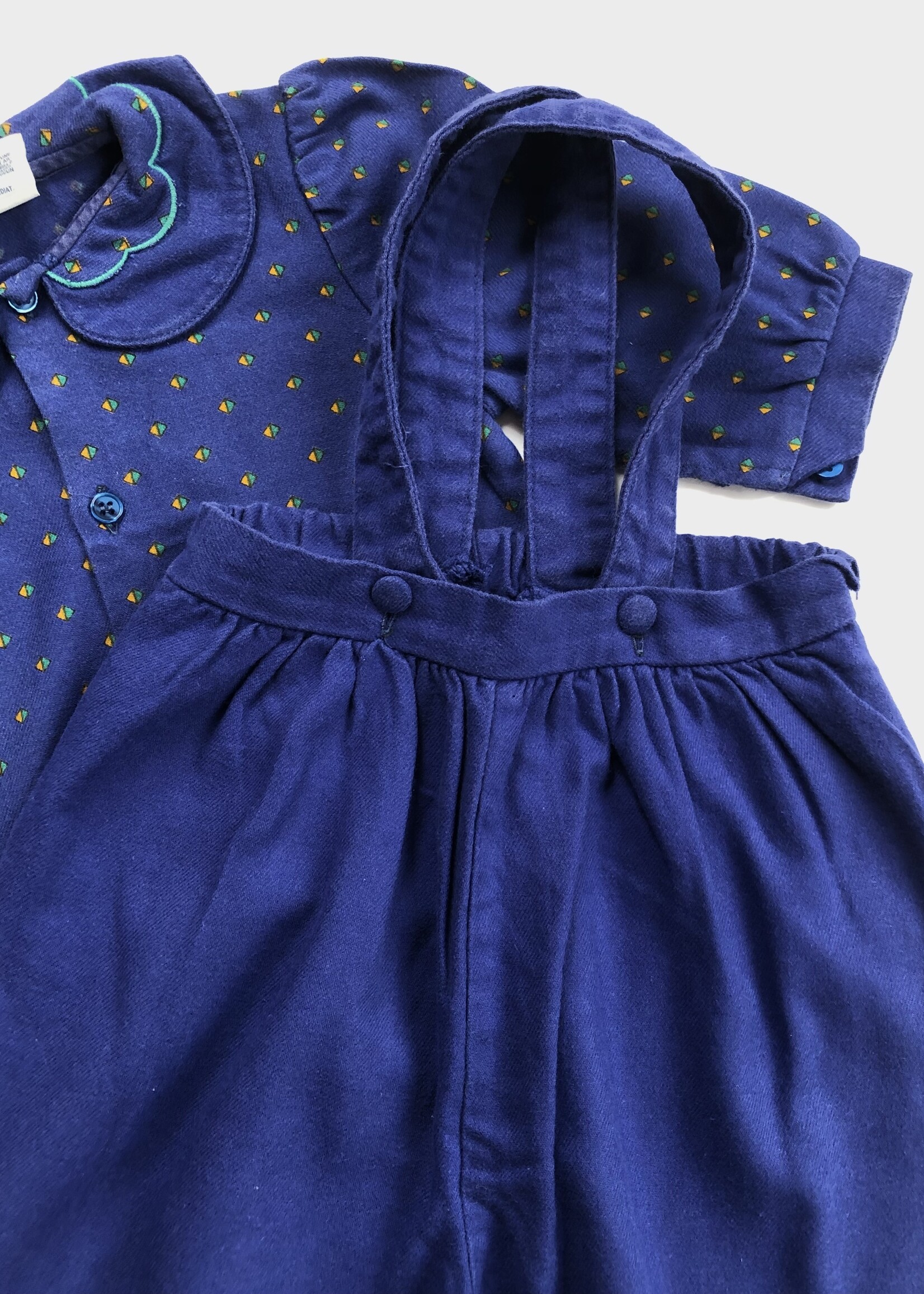 Vintage Blue puffy two piece 3-6m