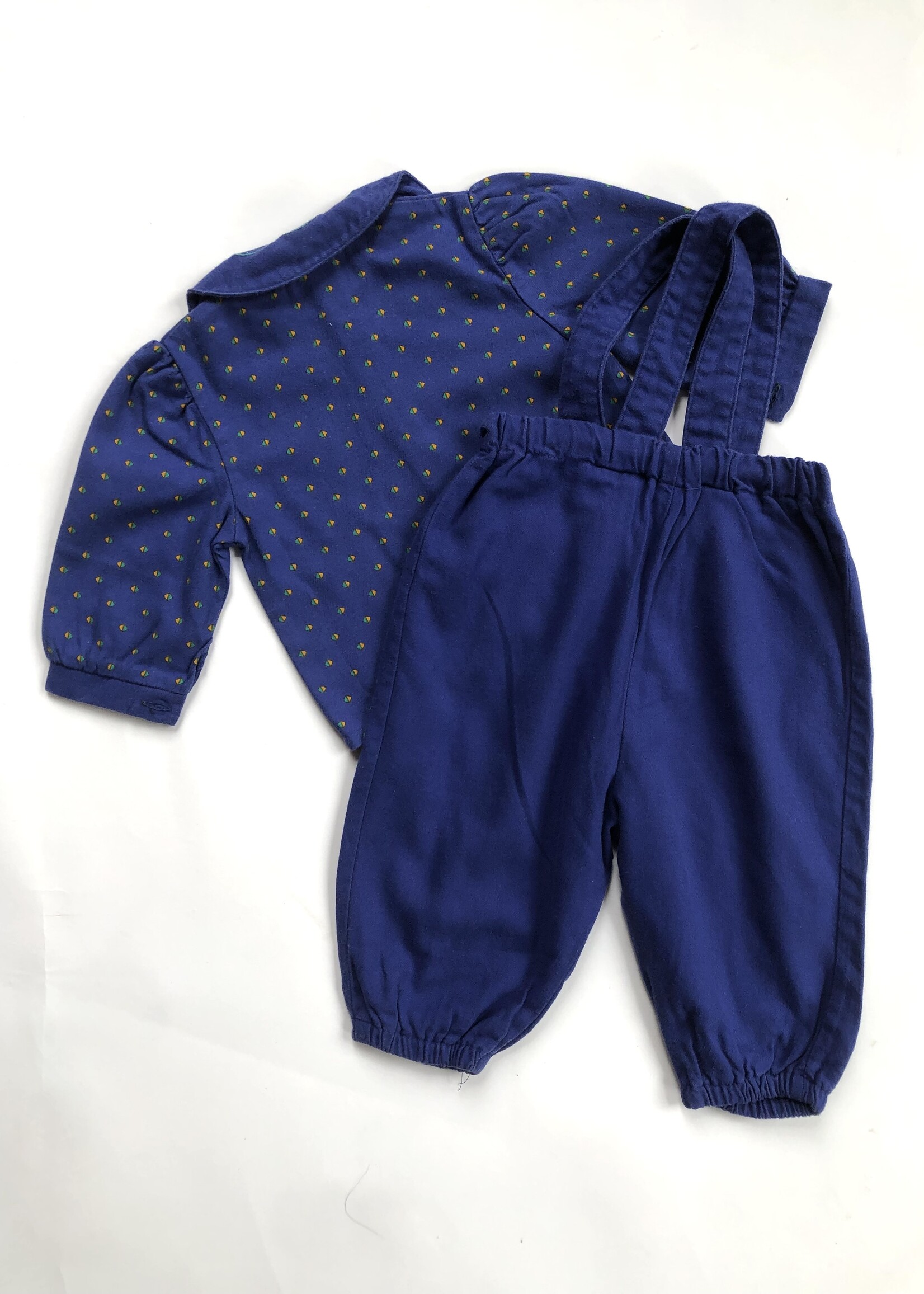 Vintage Blue puffy two piece 3-6m