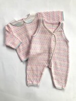 Vintage Soft pink dotted two piece 3-6m