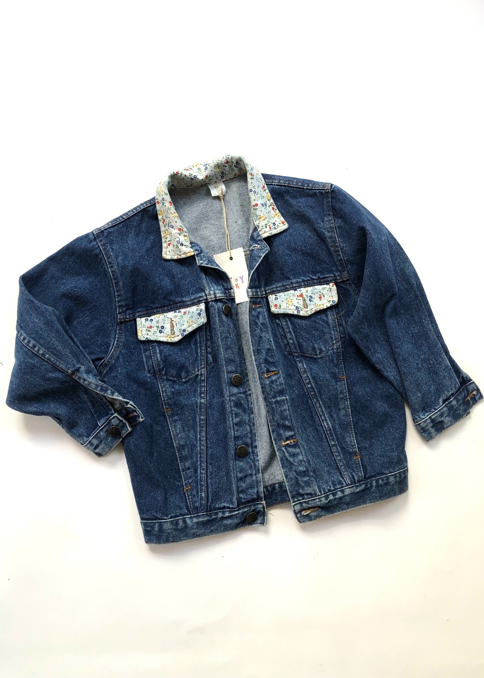 Vintage Denim floral jacket 10y