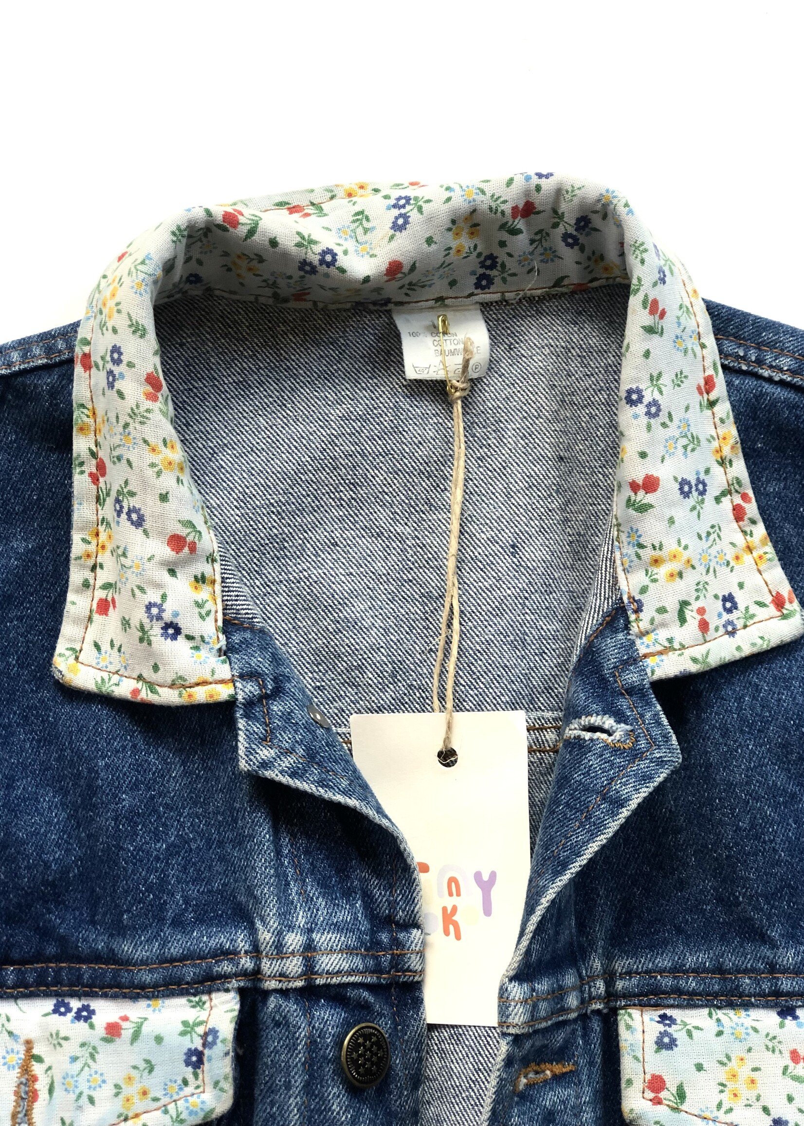 Vintage Denim floral jacket 10y
