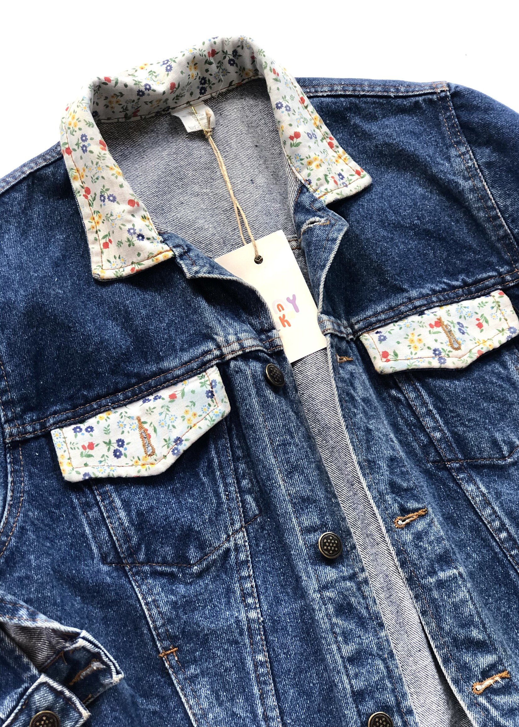 Vintage Denim floral jacket 10y