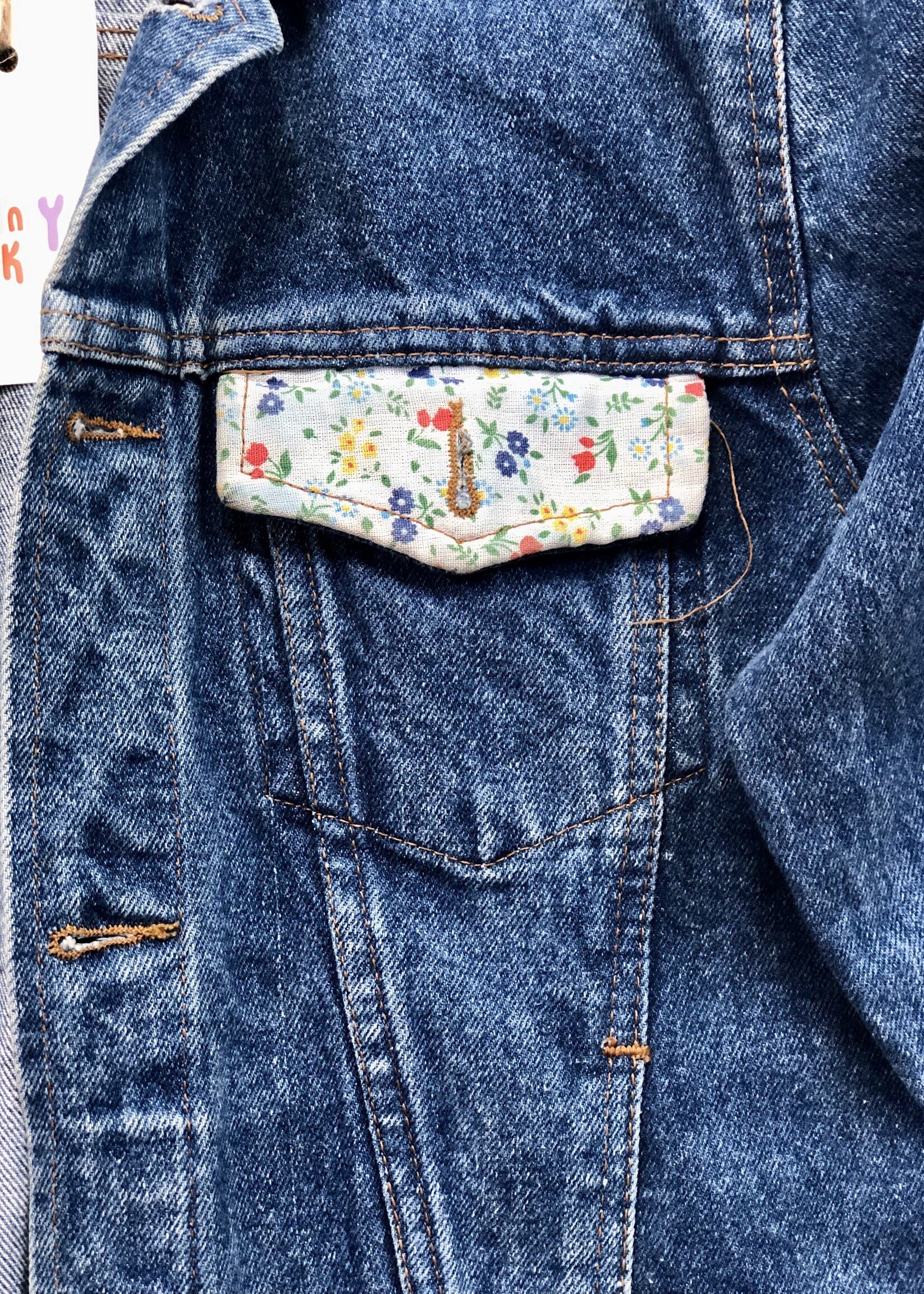 Vintage Denim floral jacket 10y