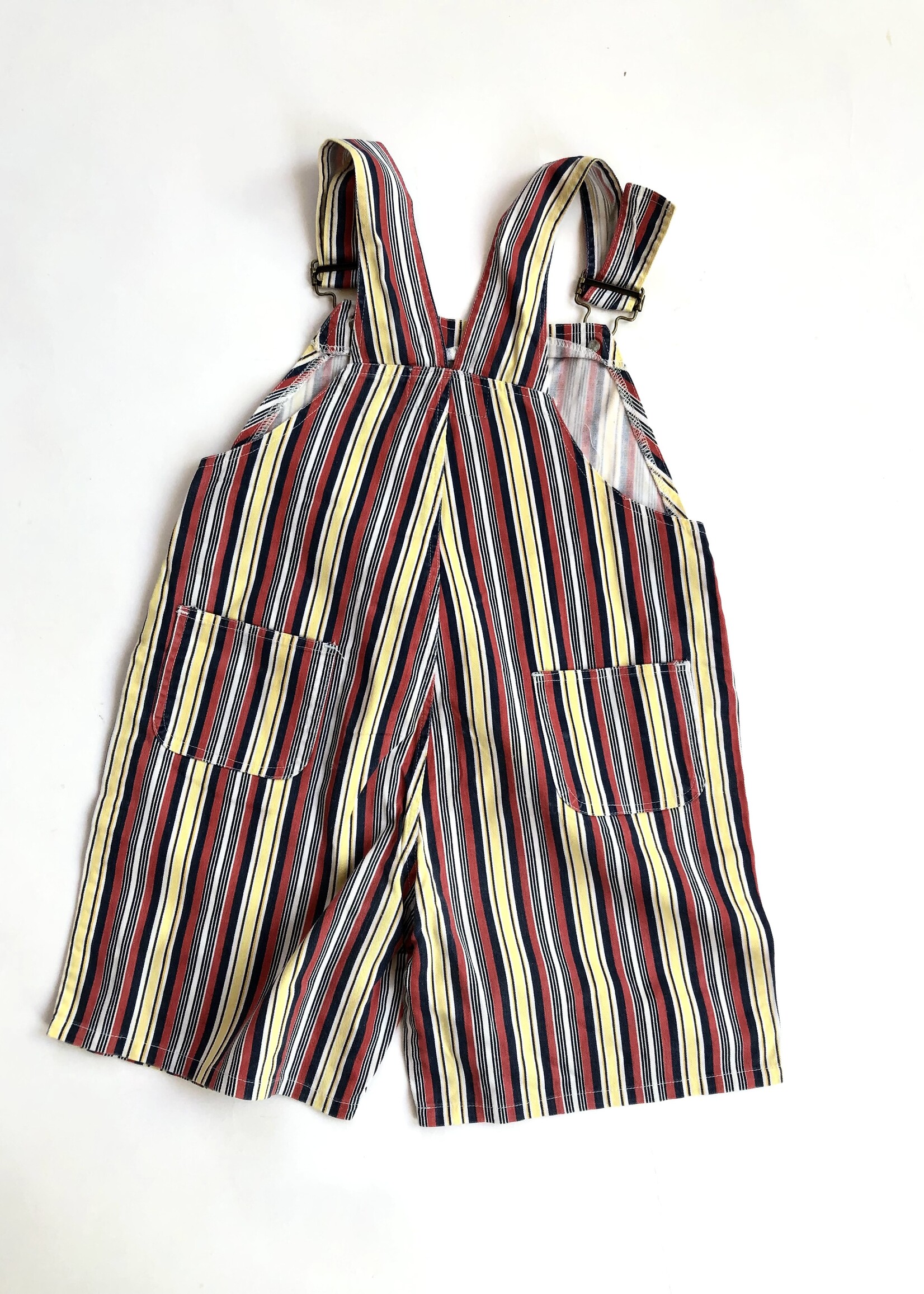 Vintage Primary coloured striped denim shortall 8y