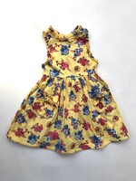 Vintage Floral yellow 'open back' dress 3-4y
