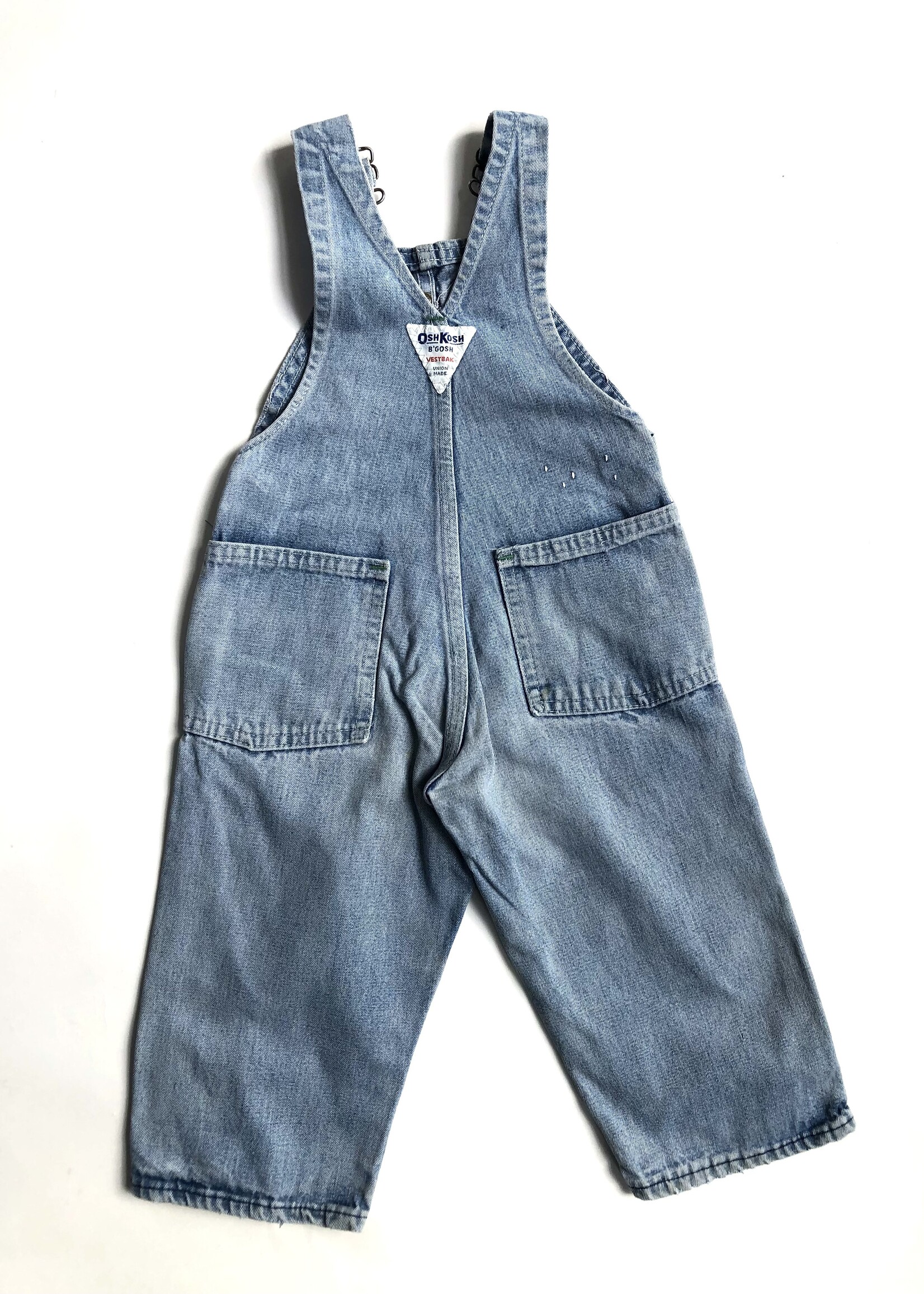 OshKosh USA Light Wash Denim Dungarees 18m