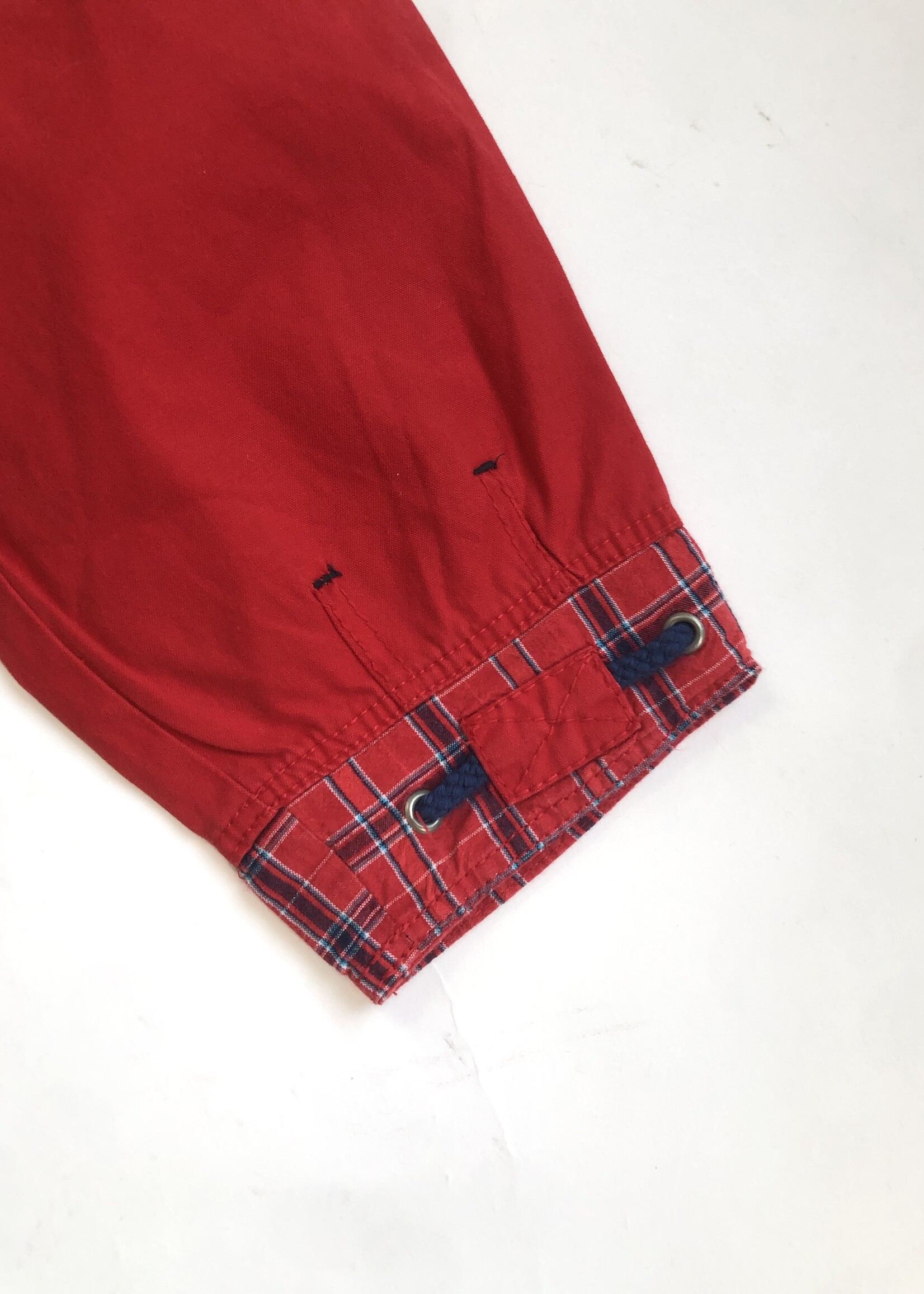 Vintage Red checked navy pants 6y