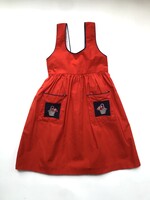Vintage Red Floral Basket Summer Dress 6y