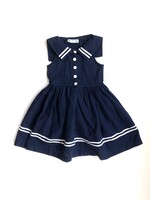 Vintage Navy Blue Sailor Dress 3-4y
