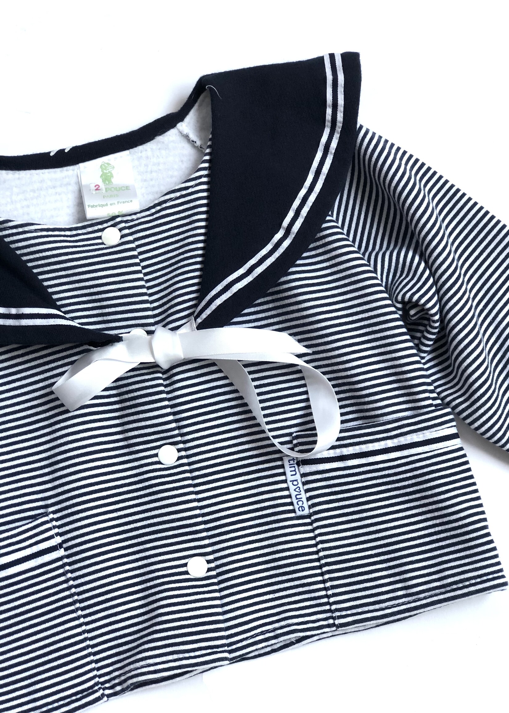 Vintage Striped sailor top/cardigan 18-24m