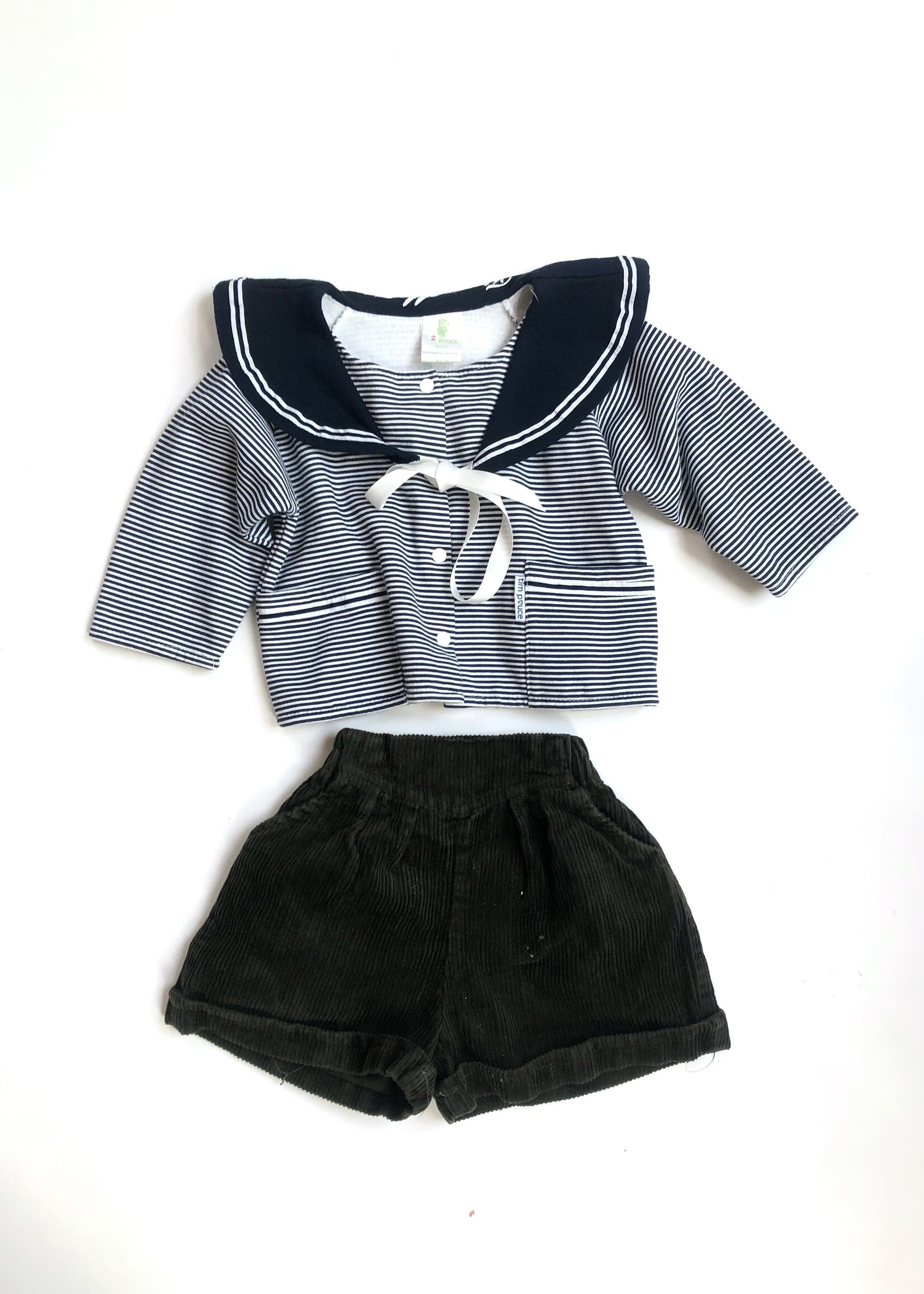 Vintage Striped sailor top/cardigan 18-24m