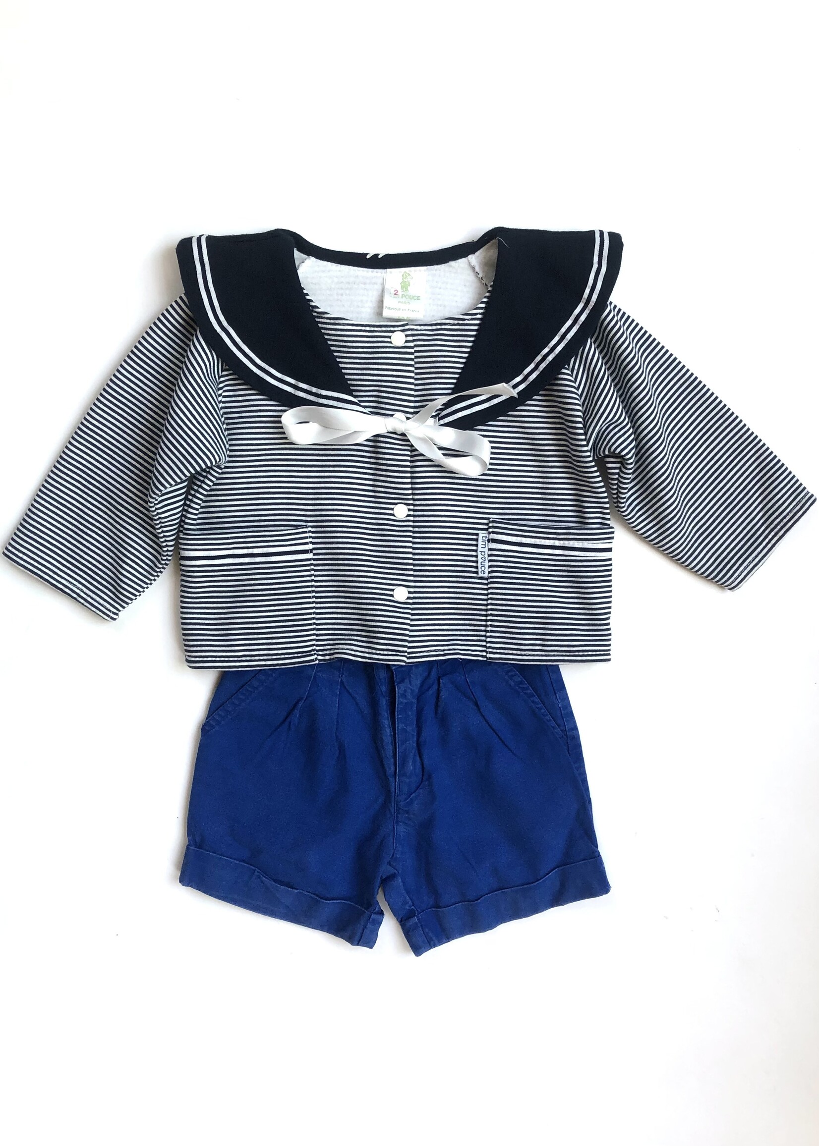 Vintage Striped sailor top/cardigan 18-24m