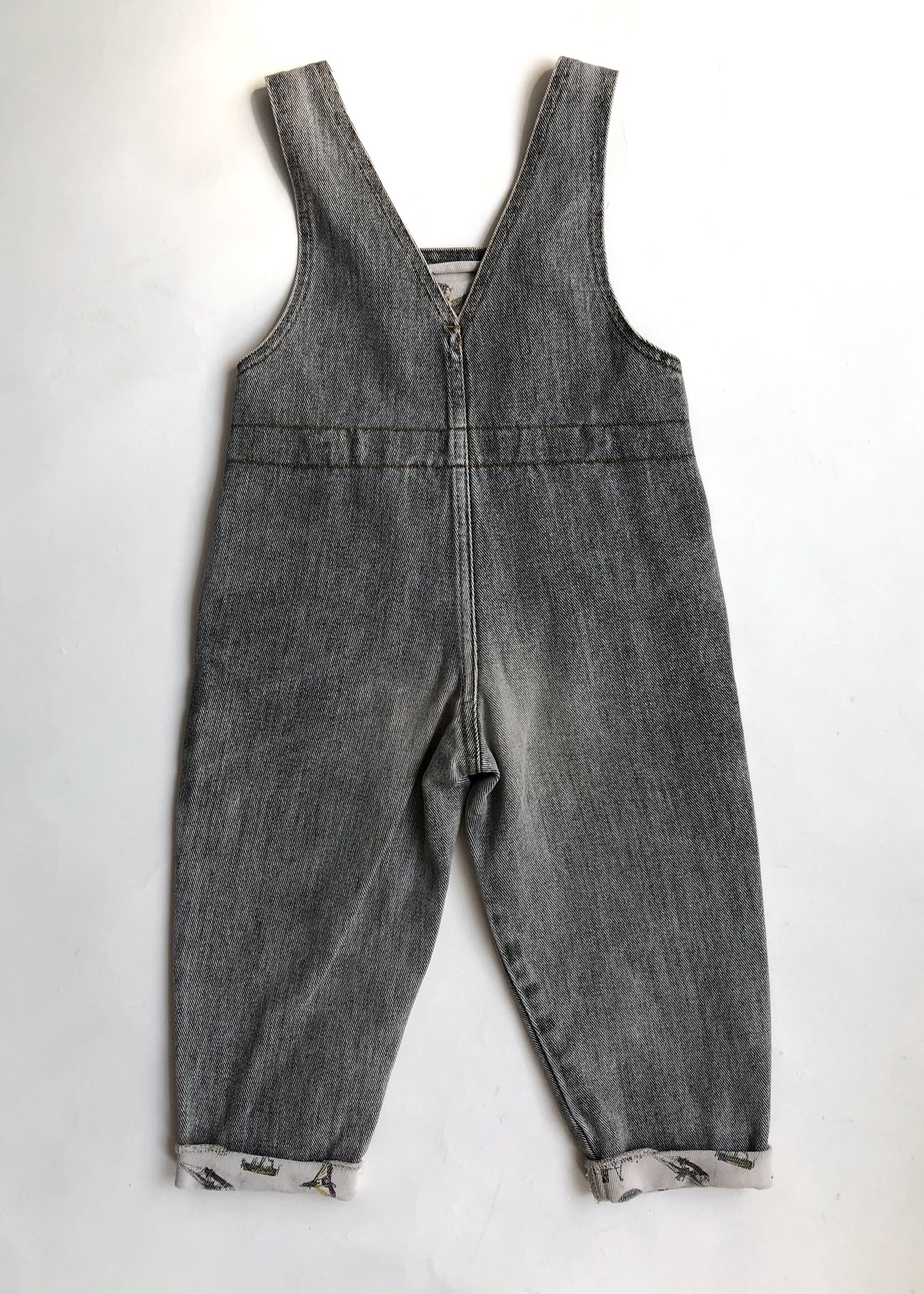 Vintage Grey denim 'Flying' Dungarees 12m