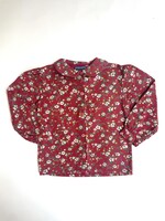 Vintage Red flannel floral blouse 5-6y