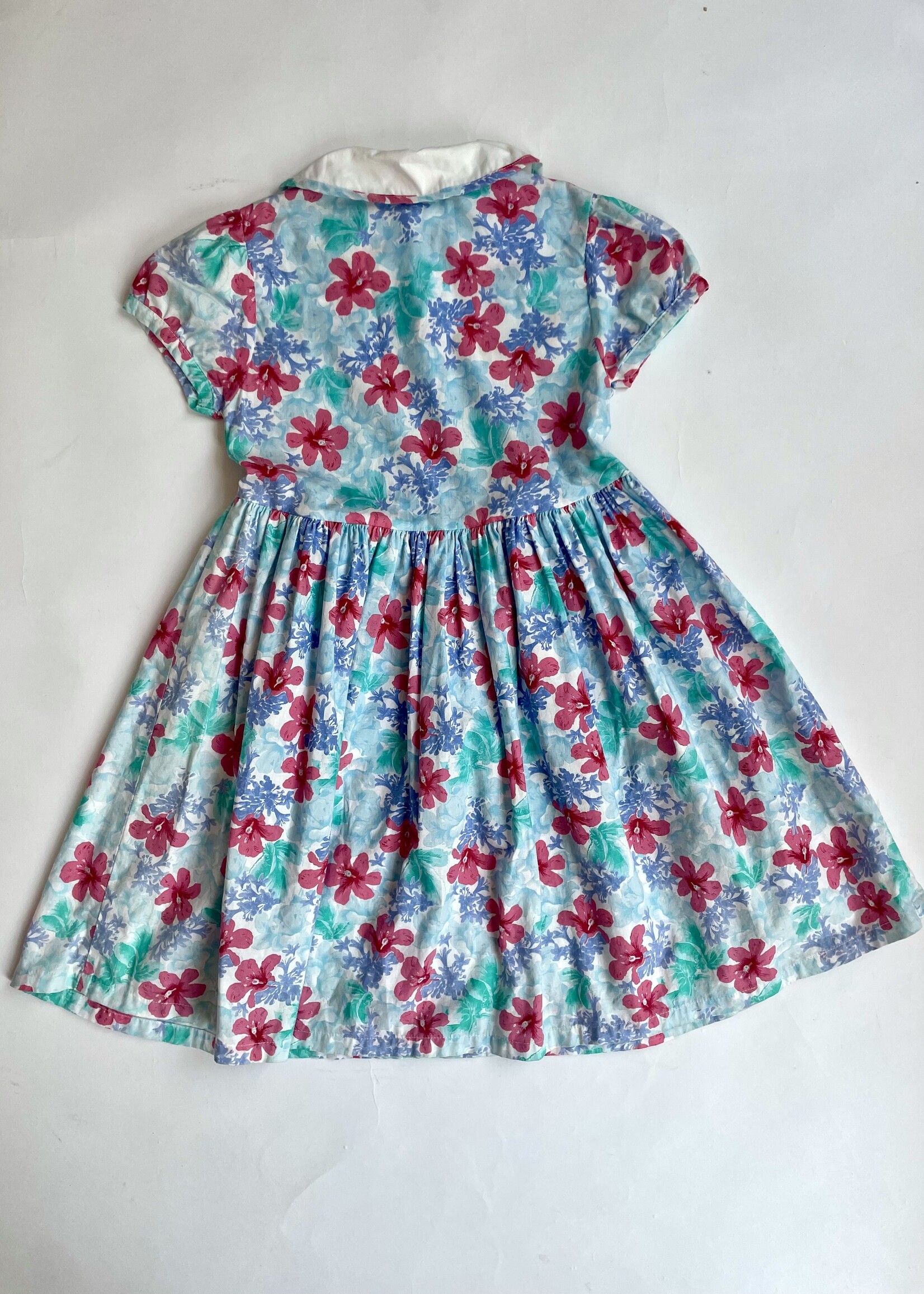 Vintage Turquoise floral dress 5y