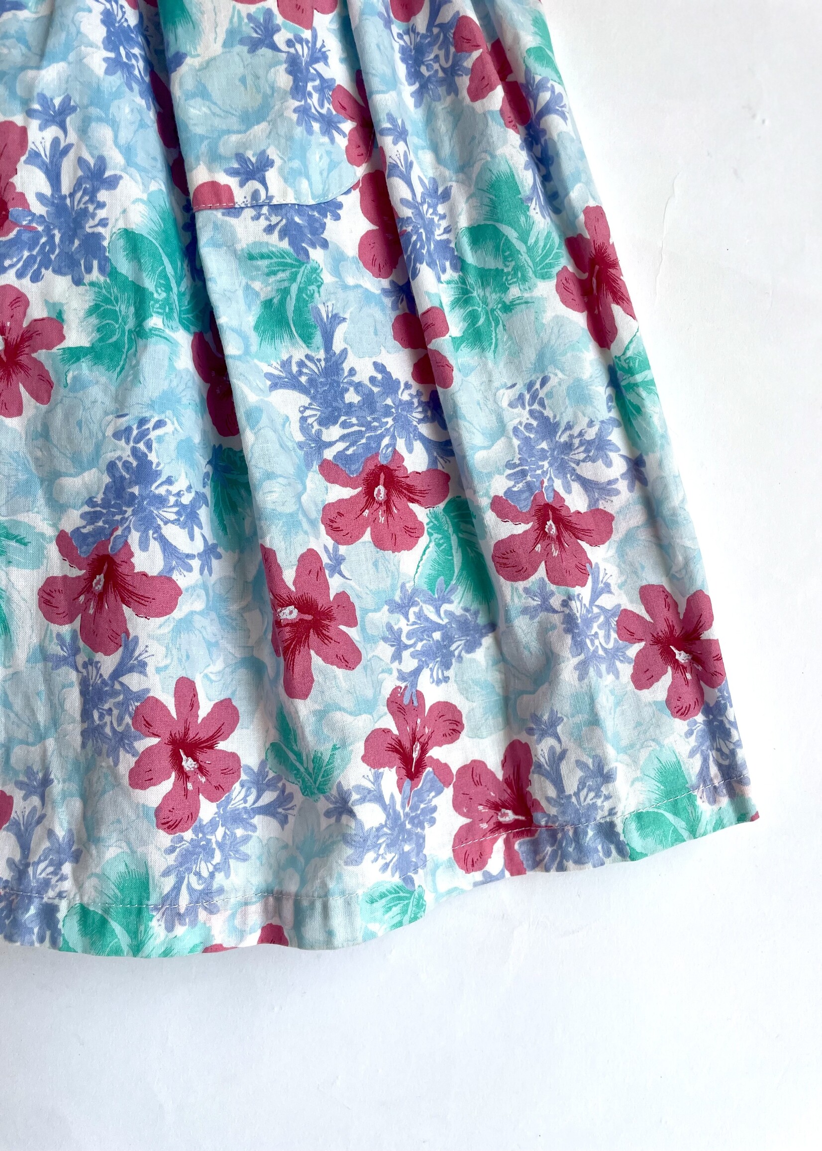 Vintage Turquoise floral dress 5y