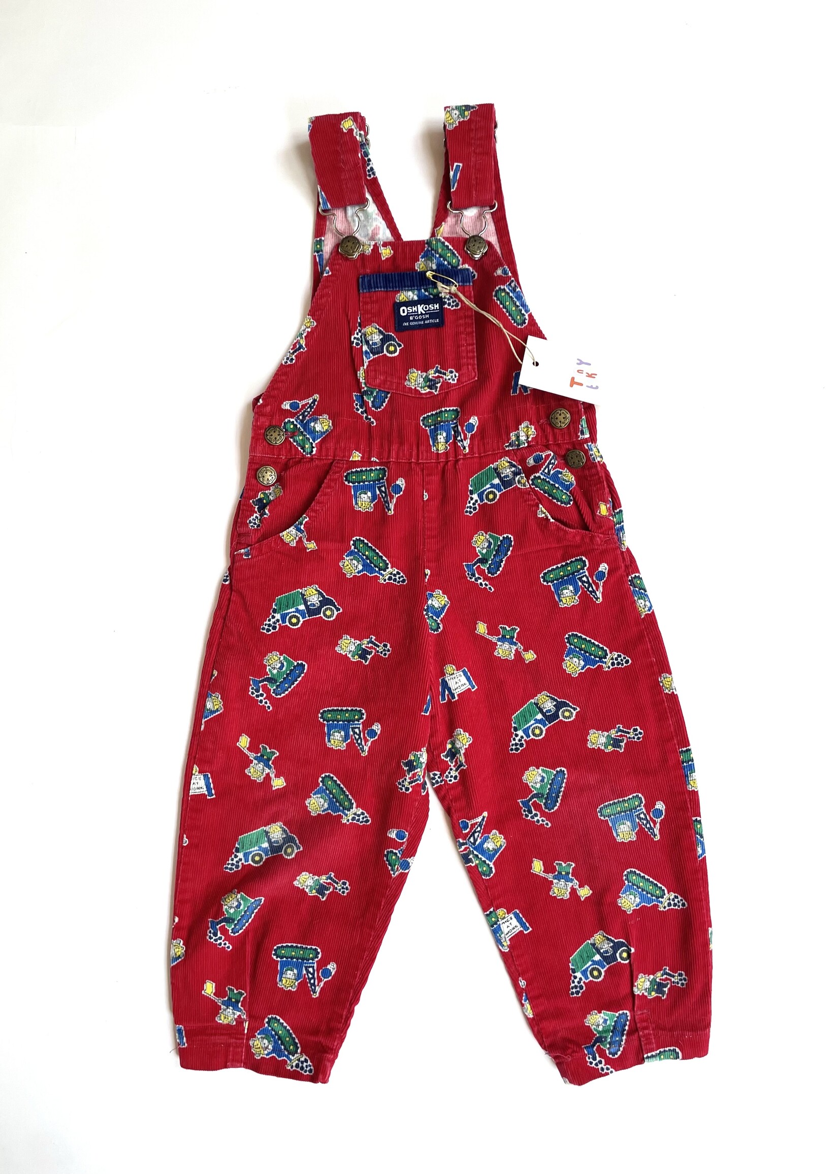 OshKosh USA Construction Vehicles dungarees 4y