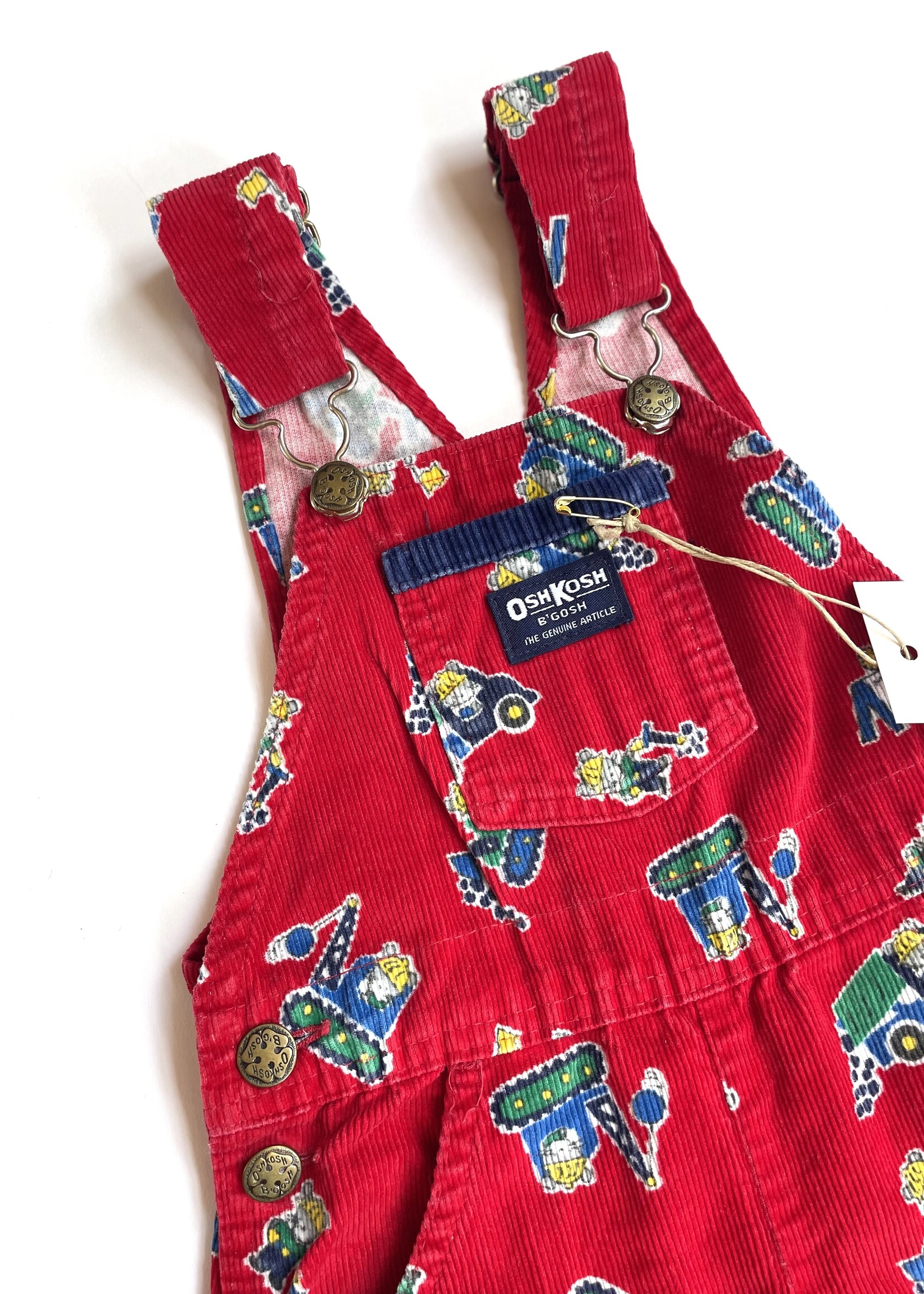 OshKosh USA Construction Vehicles dungarees 4y