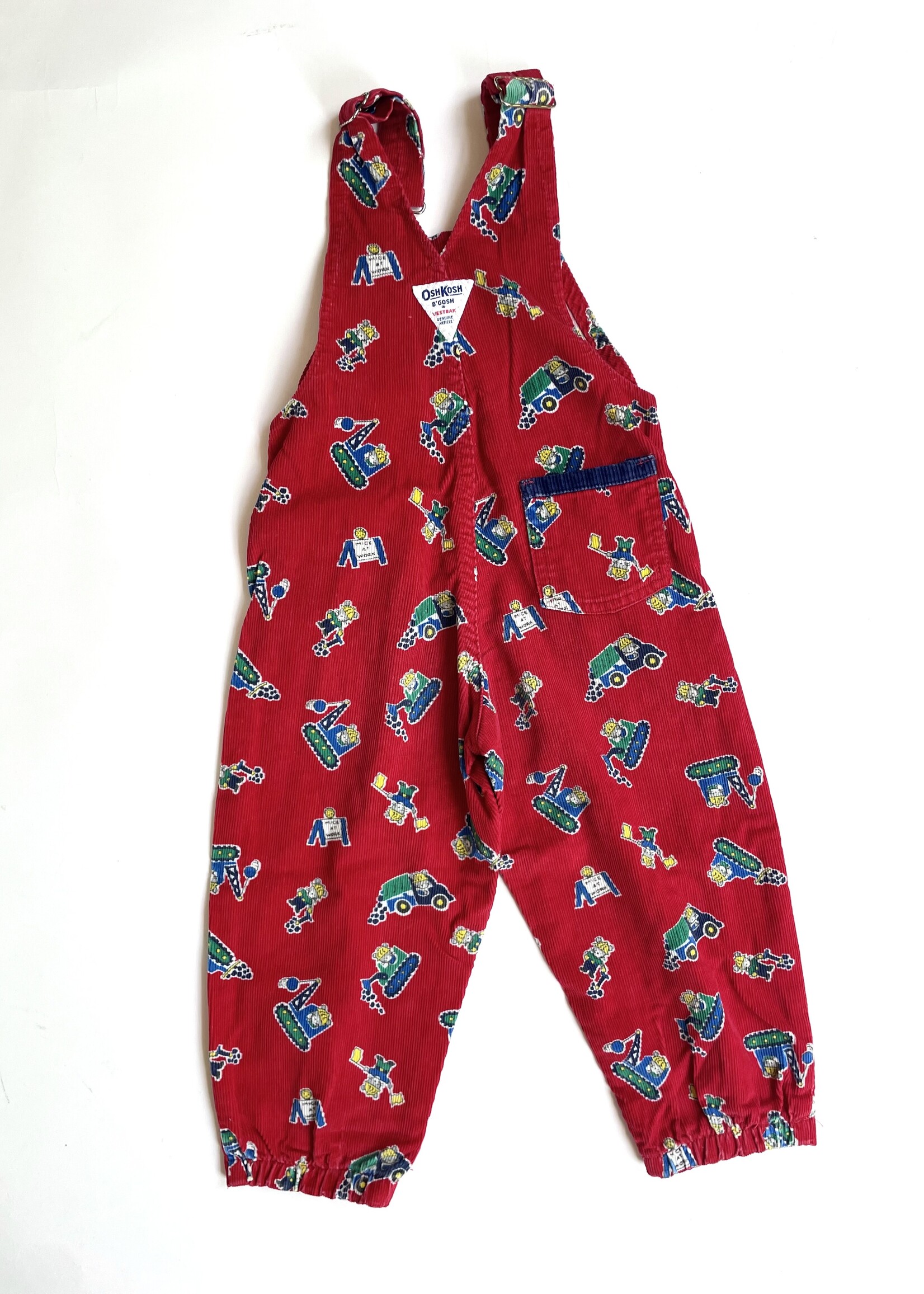 OshKosh USA Construction Vehicles dungarees 4y