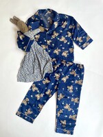 Vintage Dark blue silky bear pj's 5y