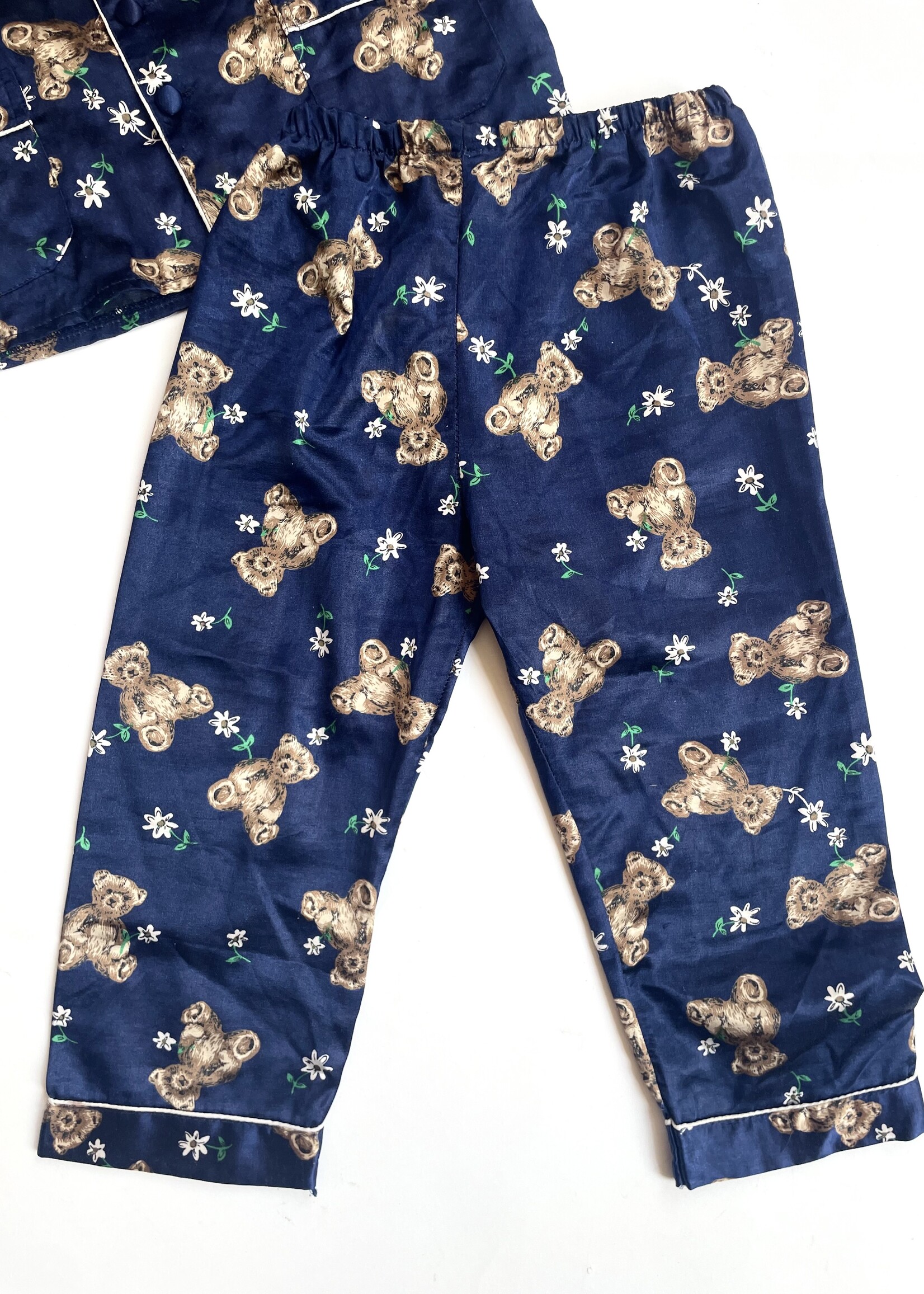 Vintage Dark blue silky bear pj's 5y