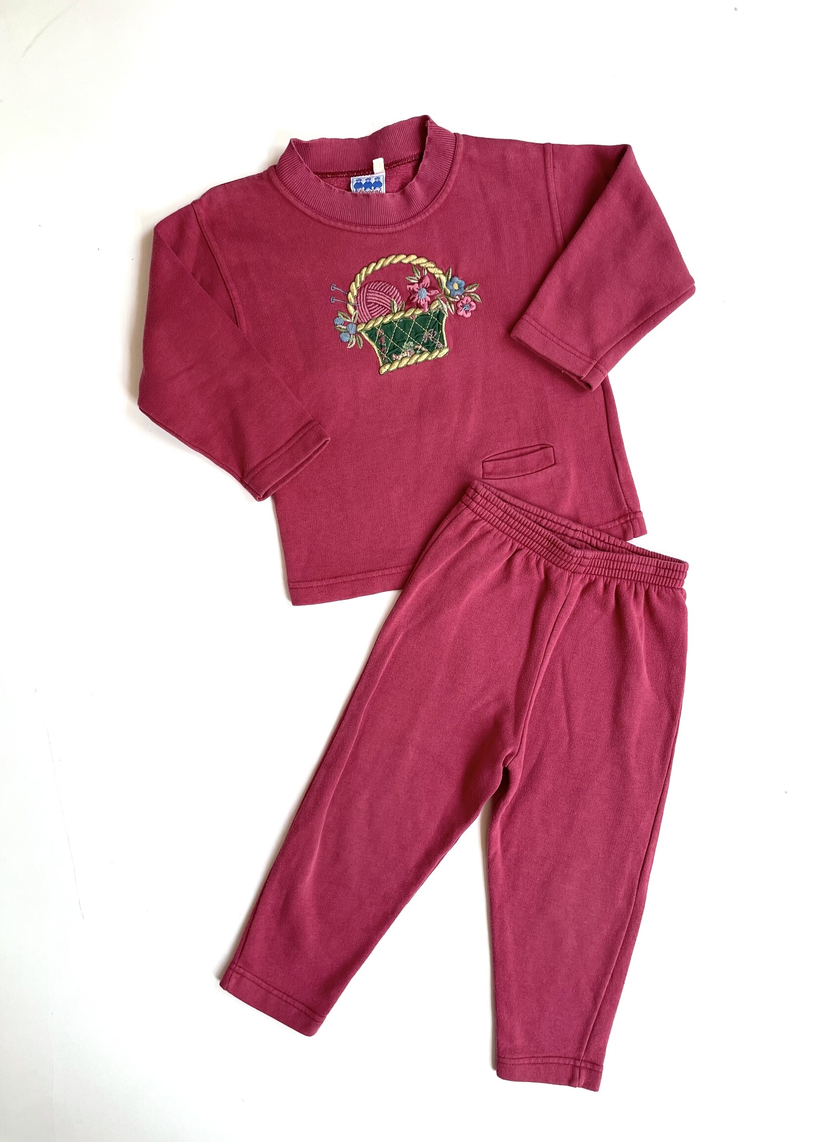 Vintage Flower basket jogging set 3-4y