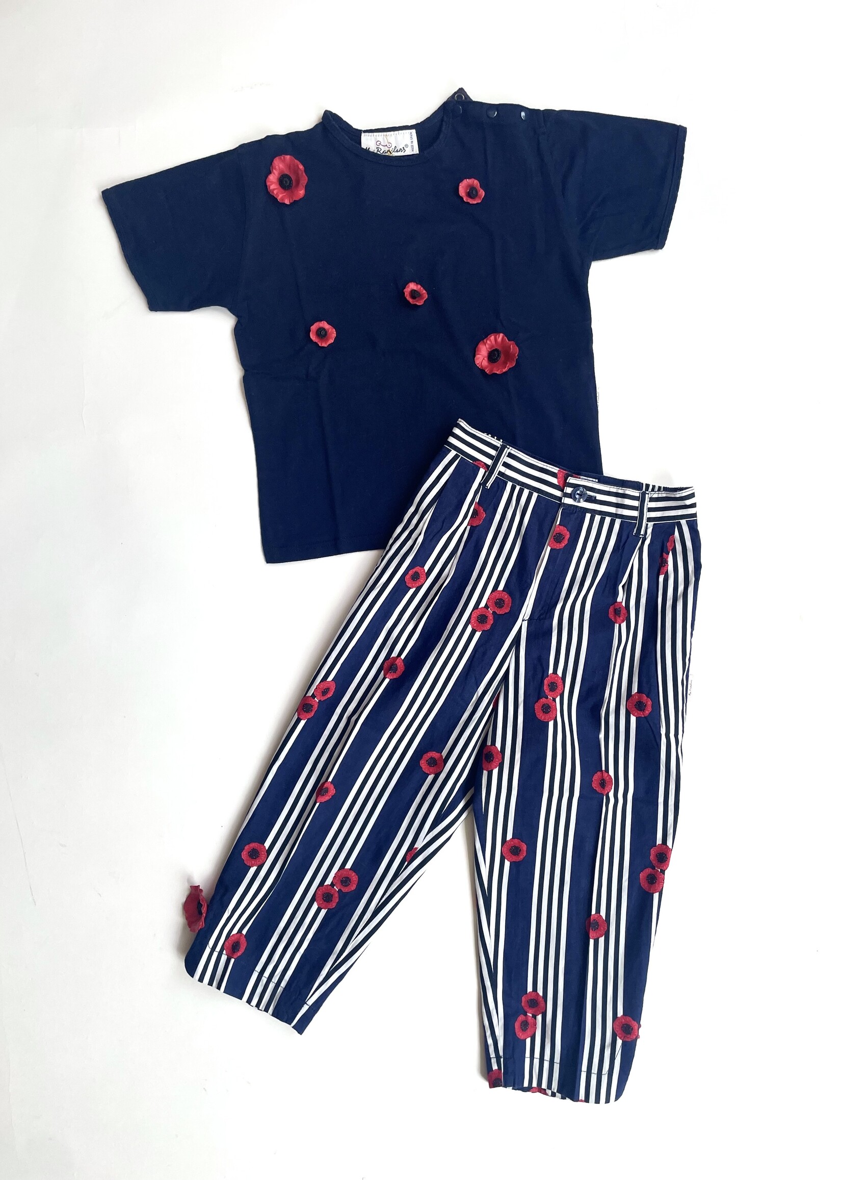 Vintage Poppy Roses set 4y