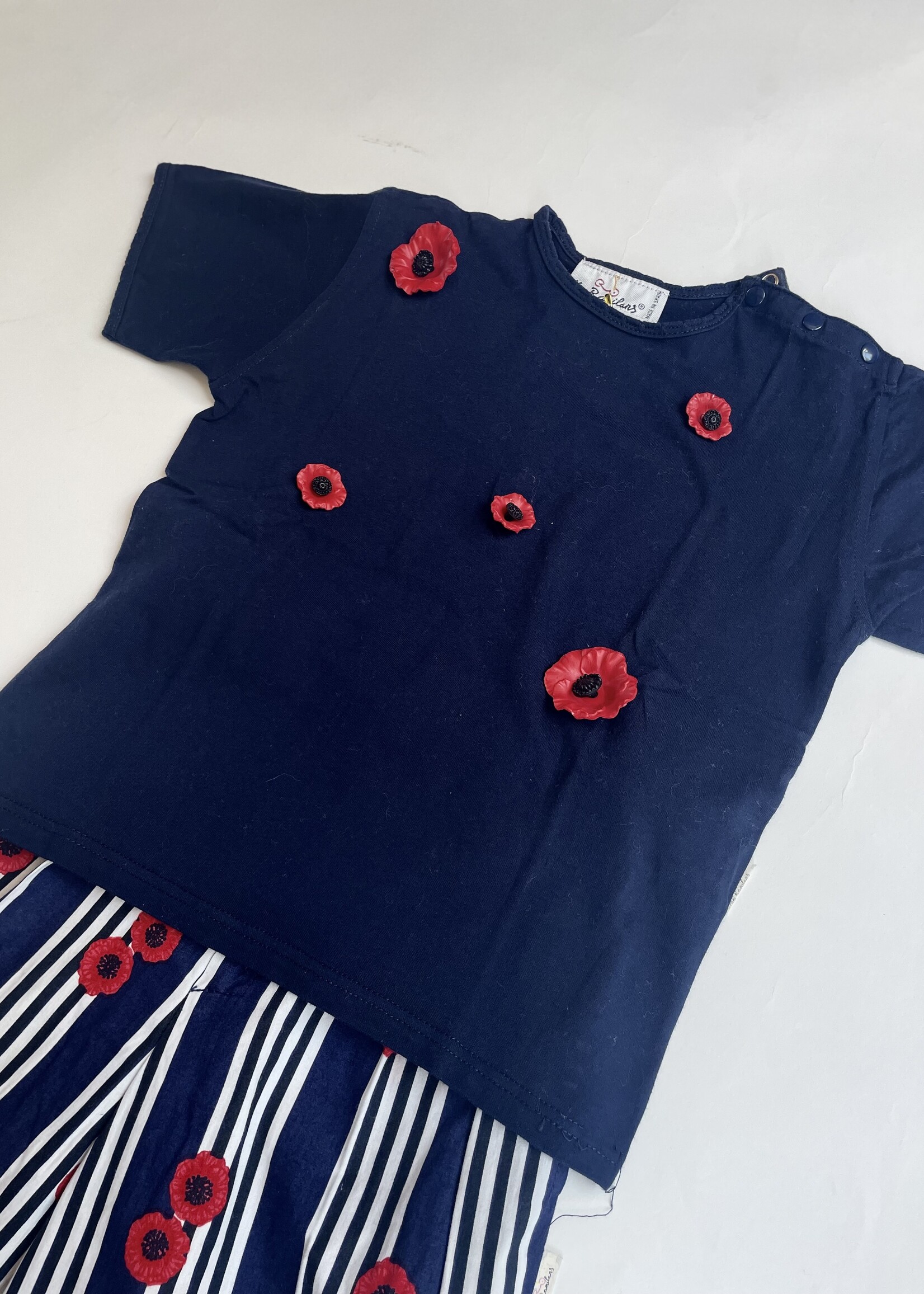 Vintage Poppy Roses set 4y