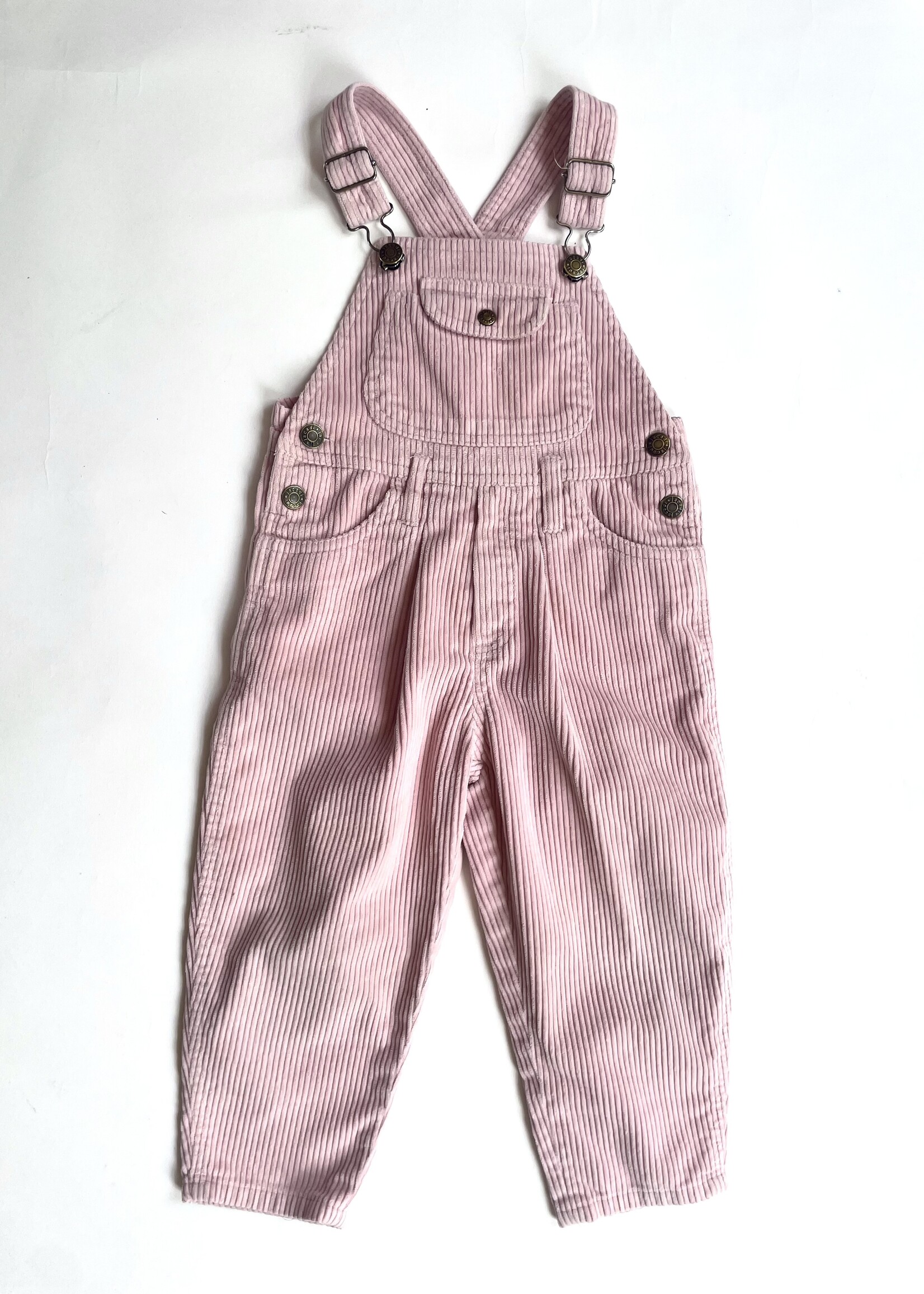 Vintage Soft pink velvet dungarees 3y