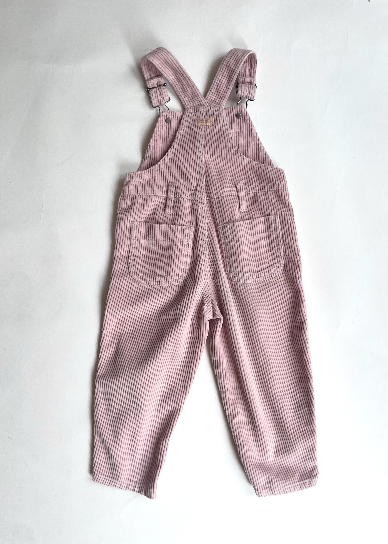 Vintage Soft pink velvet dungarees 3y