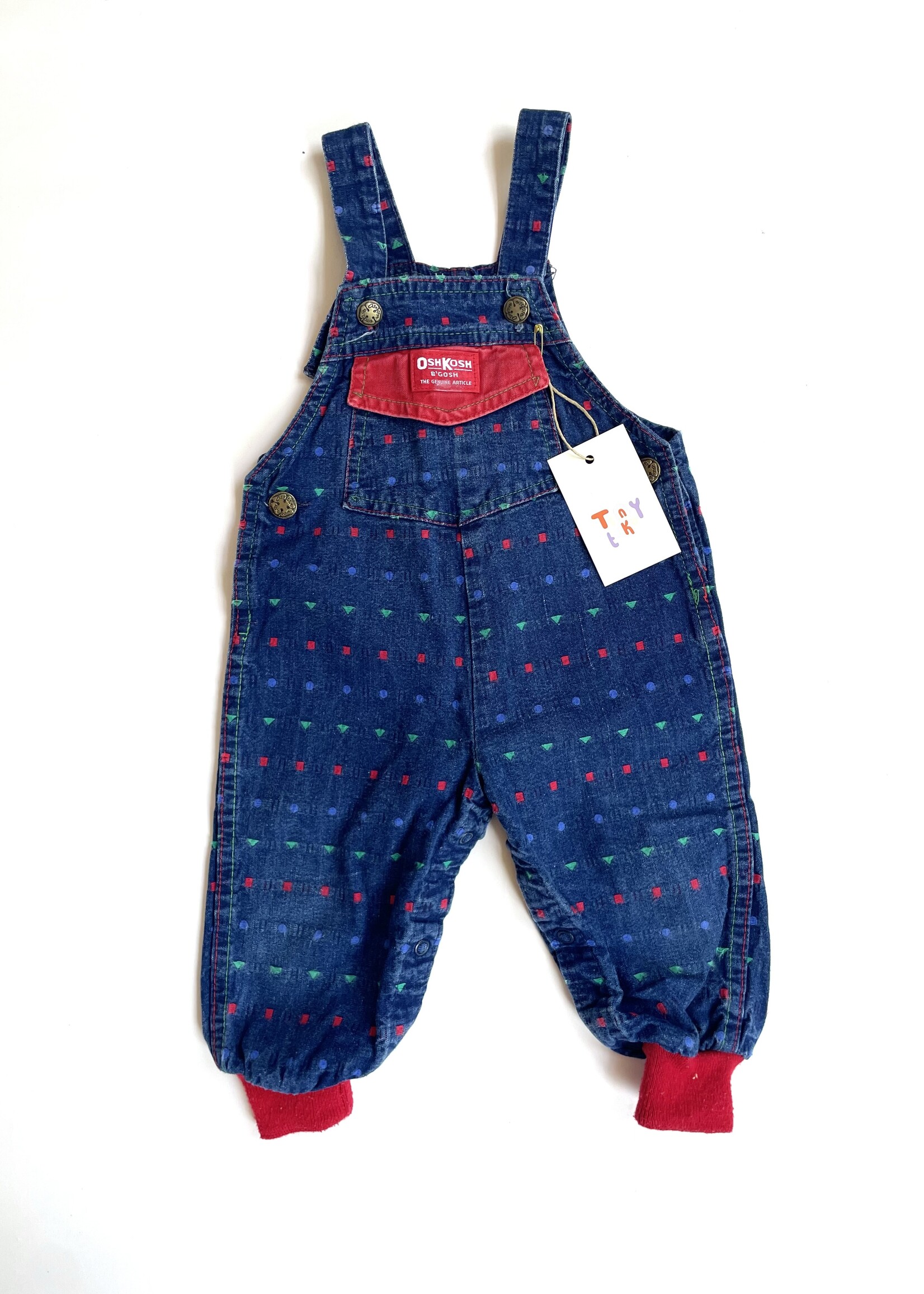 OshKosh USA Primary denim dungarees 12m