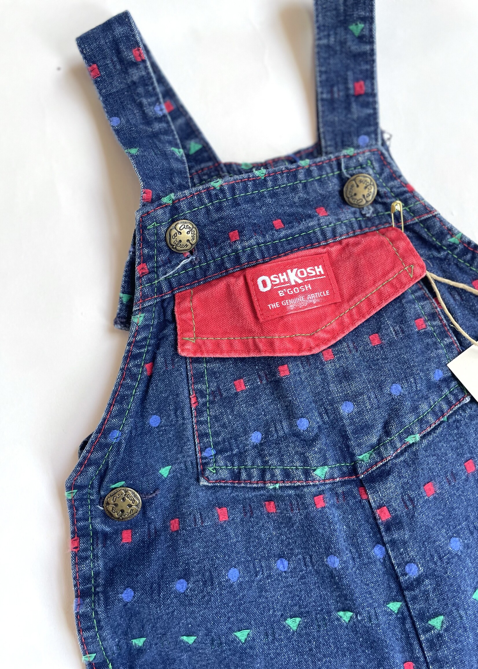 OshKosh USA Primary denim dungarees 12m