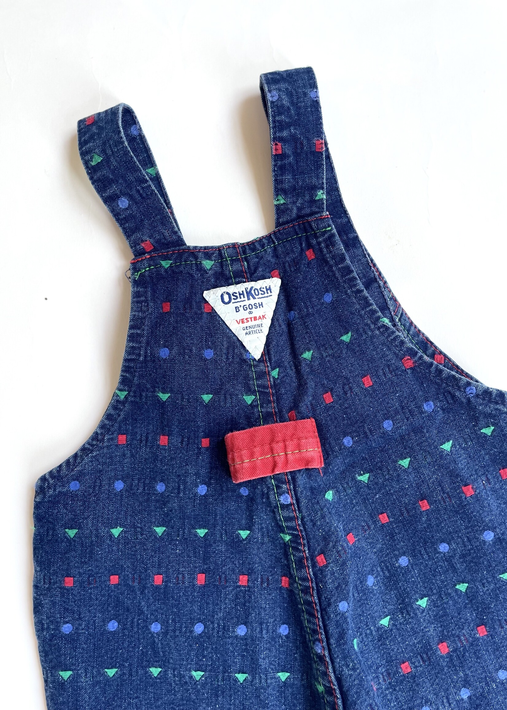 OshKosh USA Primary denim dungarees 12m