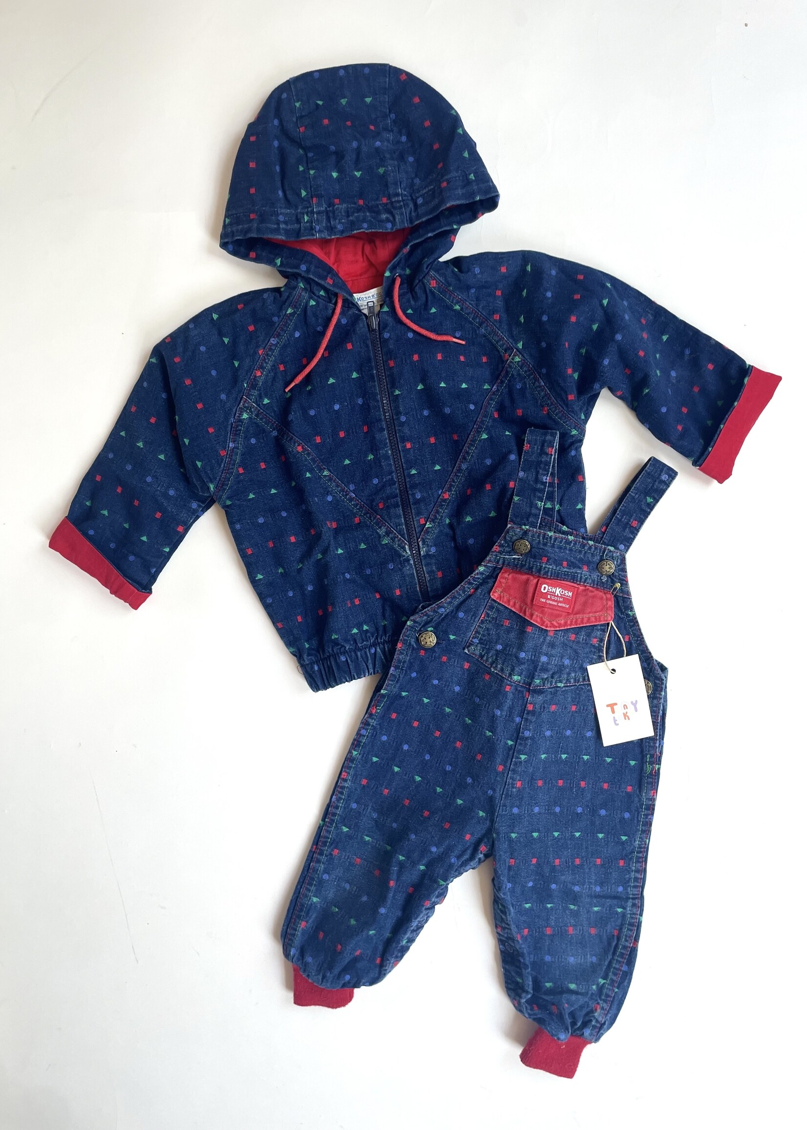 OshKosh USA Primary denim dungarees 12m