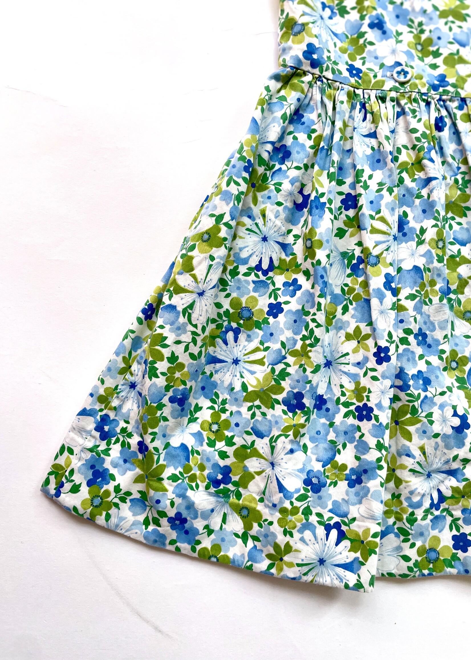 Handmade Blue floral dress 3-4y